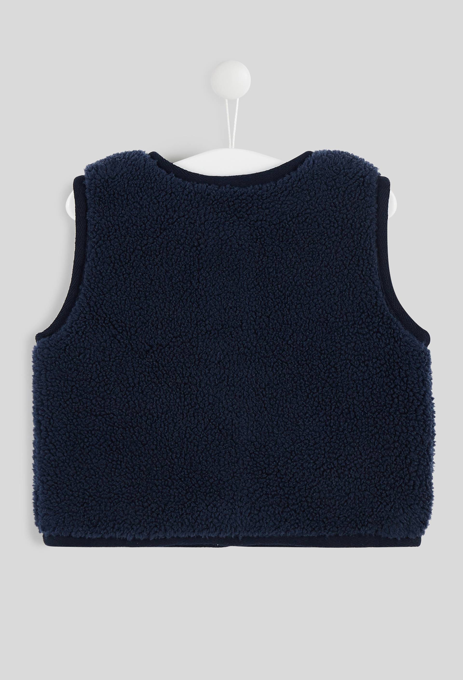 Gilet sans manches en moumoute, Bleu foncé, large image number 1