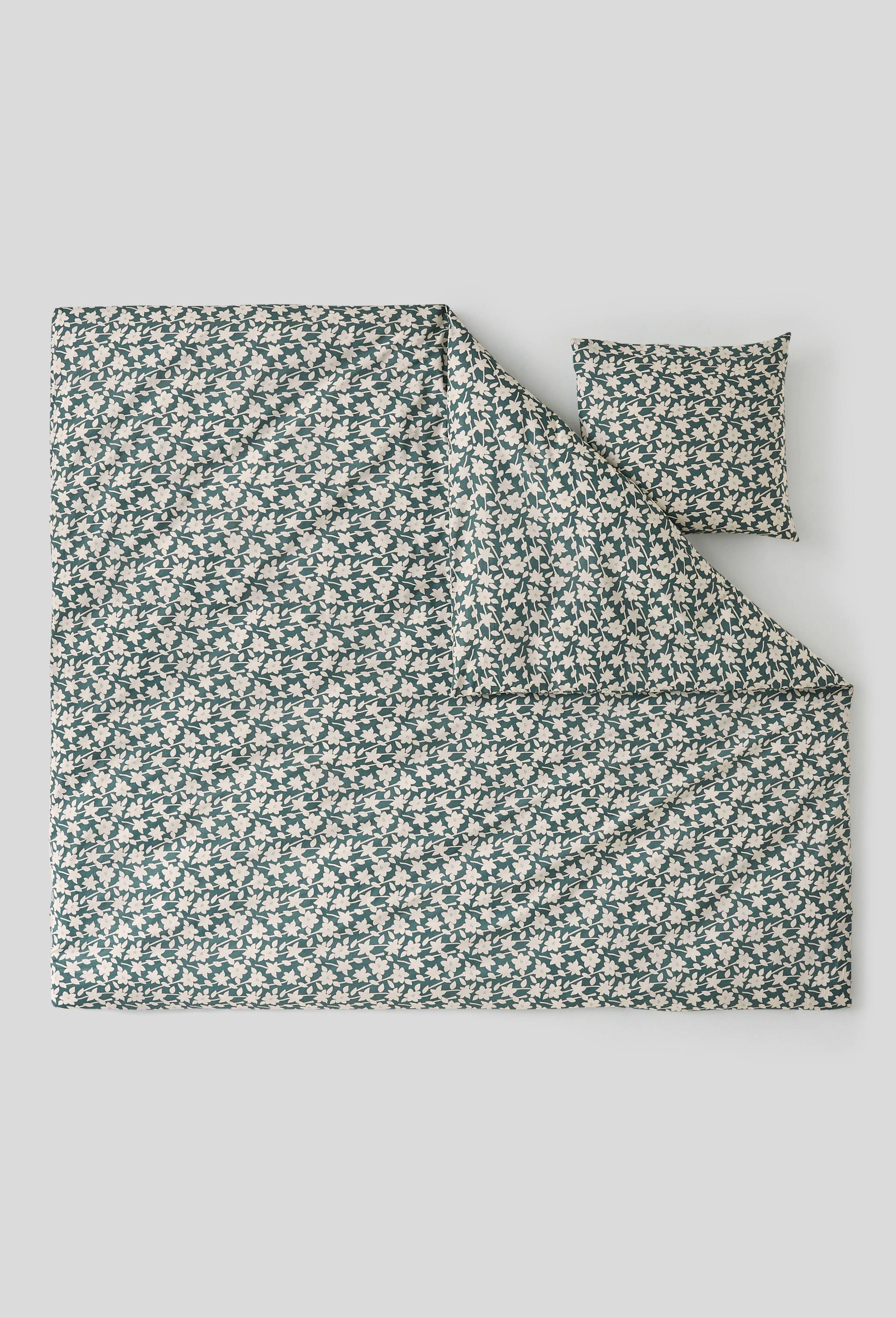 LOT HOUSSE DE COUETTE 240 ET 2 TAIES D OREILLER PRINT GIULIA 240 x 220 cm, Vert foncé, large image number 1