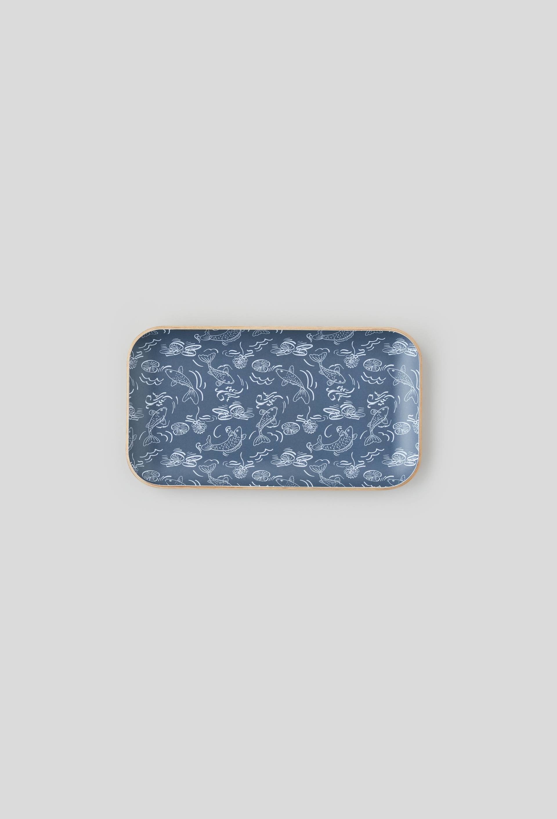 Plateau imprimé, 21x12cm, Bleu foncé, large image number 0.0