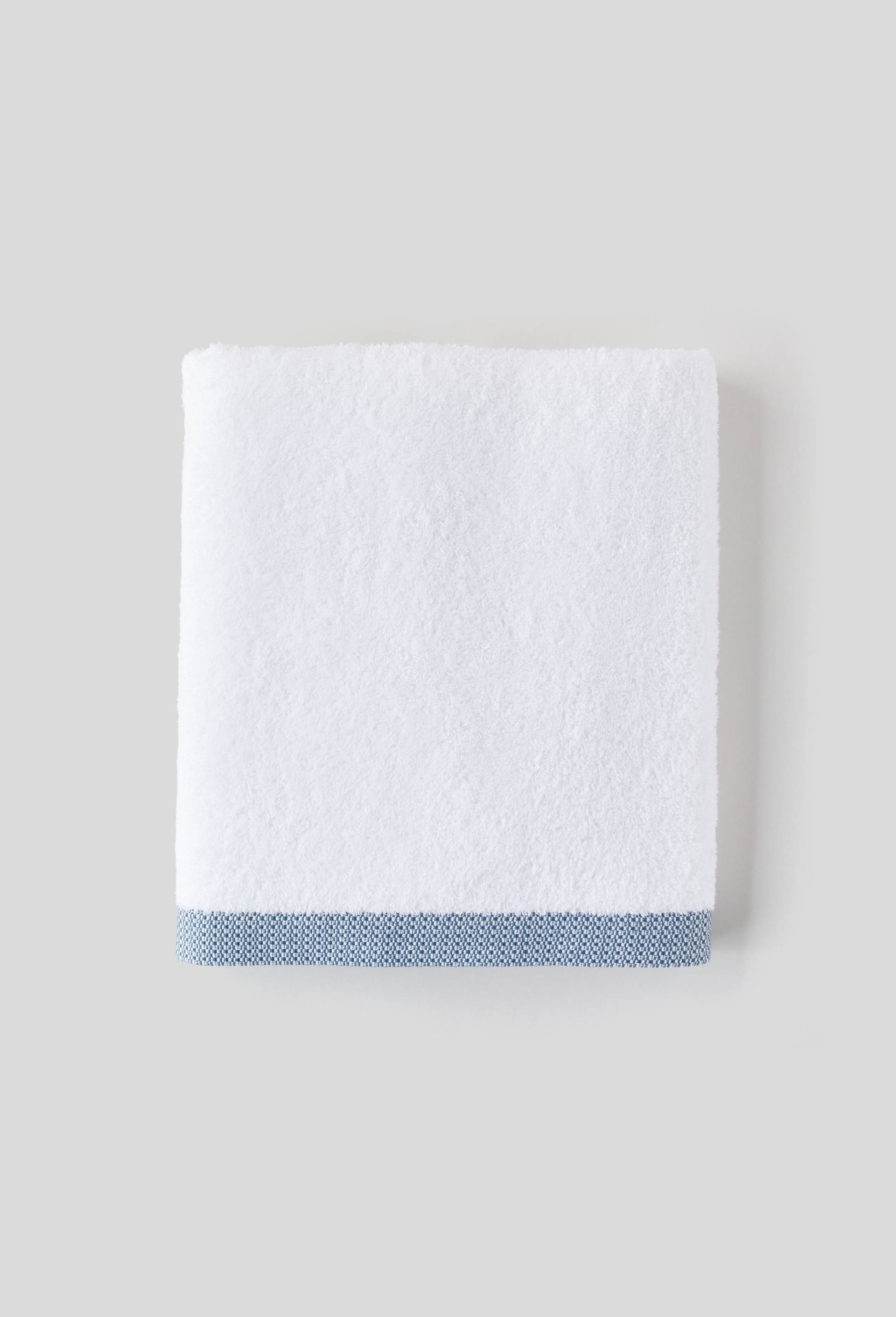 DRAP DE BAIN OFF WHITE LITEAU SERGE PRUSSE  70 x 140 cm, Bleu, large image number 0