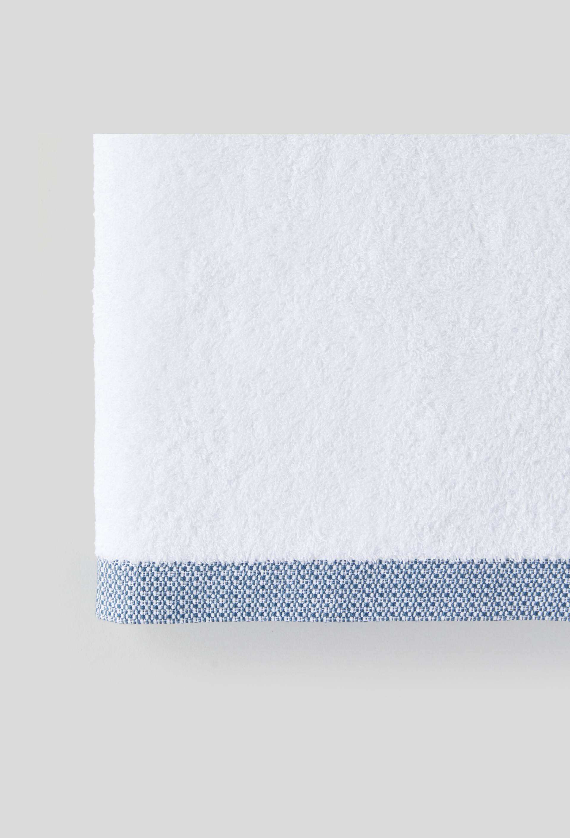 DRAP DE BAIN OFF WHITE LITEAU SERGE PRUSSE  70 x 140 cm, Bleu, large image number 1