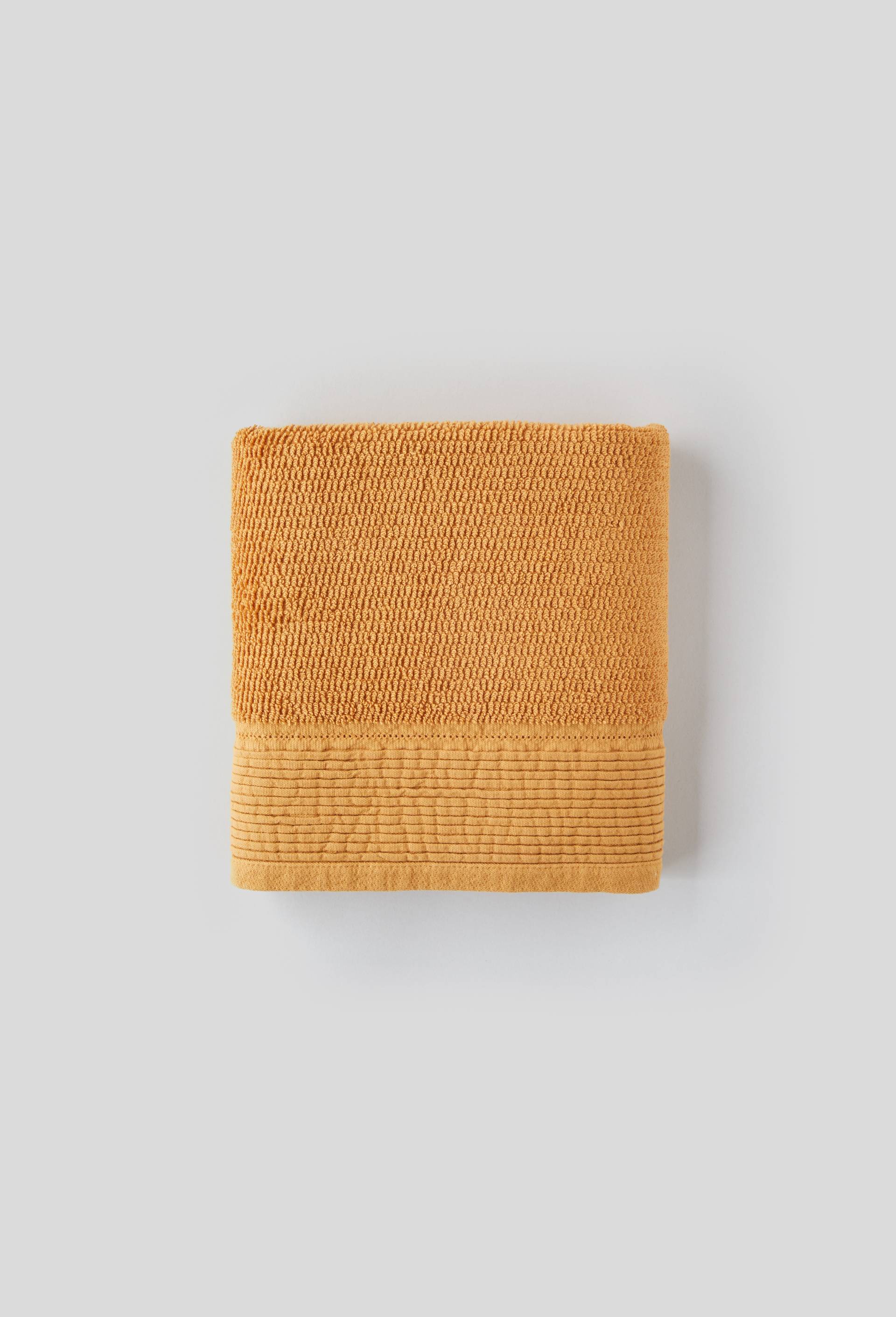 Serviette de toilette liteau multiplis Coloris ALEZAN 50x90cm Coton bio, Brun clair, large image number 0.0