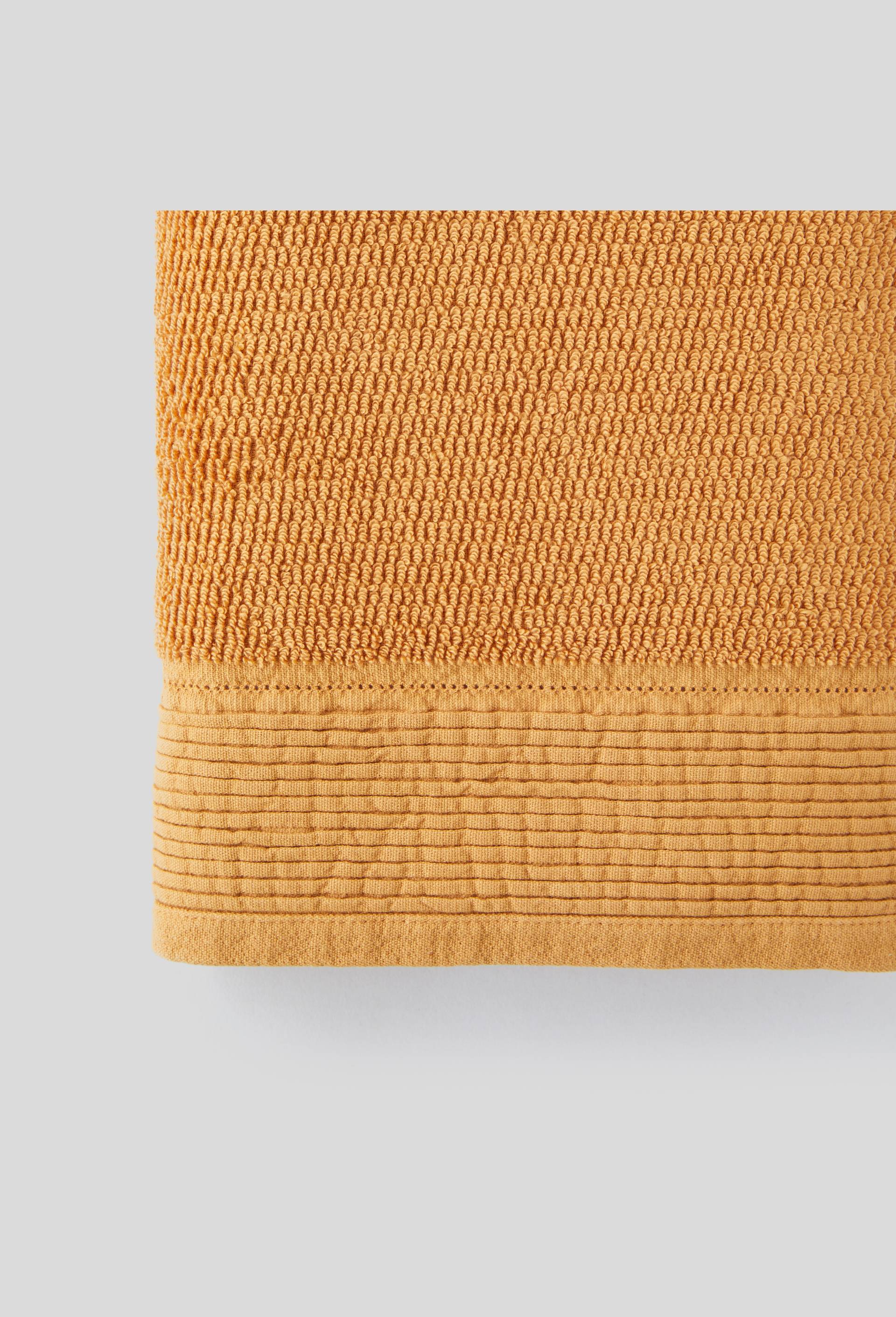 Serviette de toilette liteau multiplis Coloris ALEZAN 50x90cm Coton bio, Brun clair, large image number 1.0