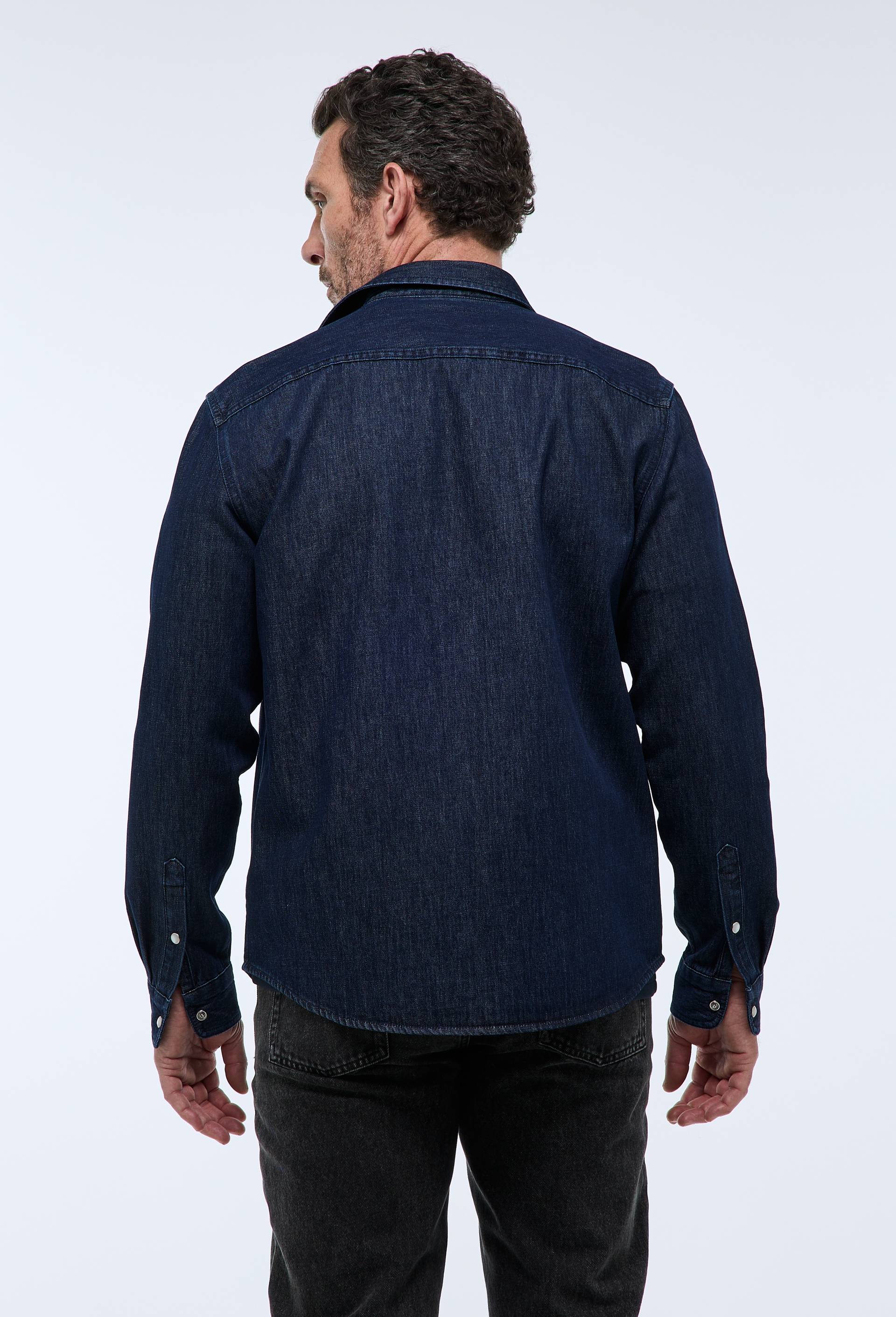 Chemise en jean en coton BIO GOTS, Bleu fonc&eacute;, large image number 2