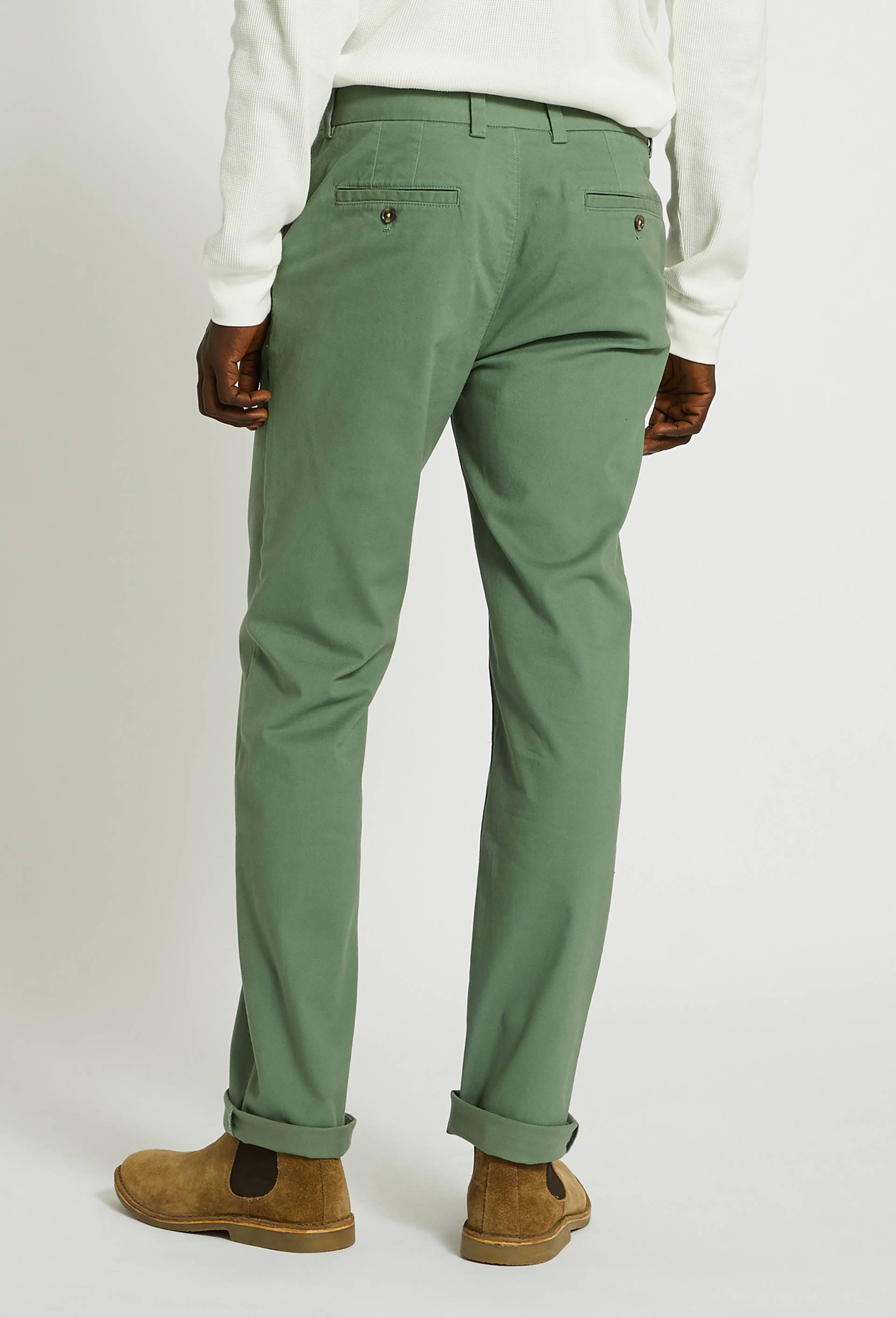 Pantalon chino straight en coton BIO, Vert, large image number 1