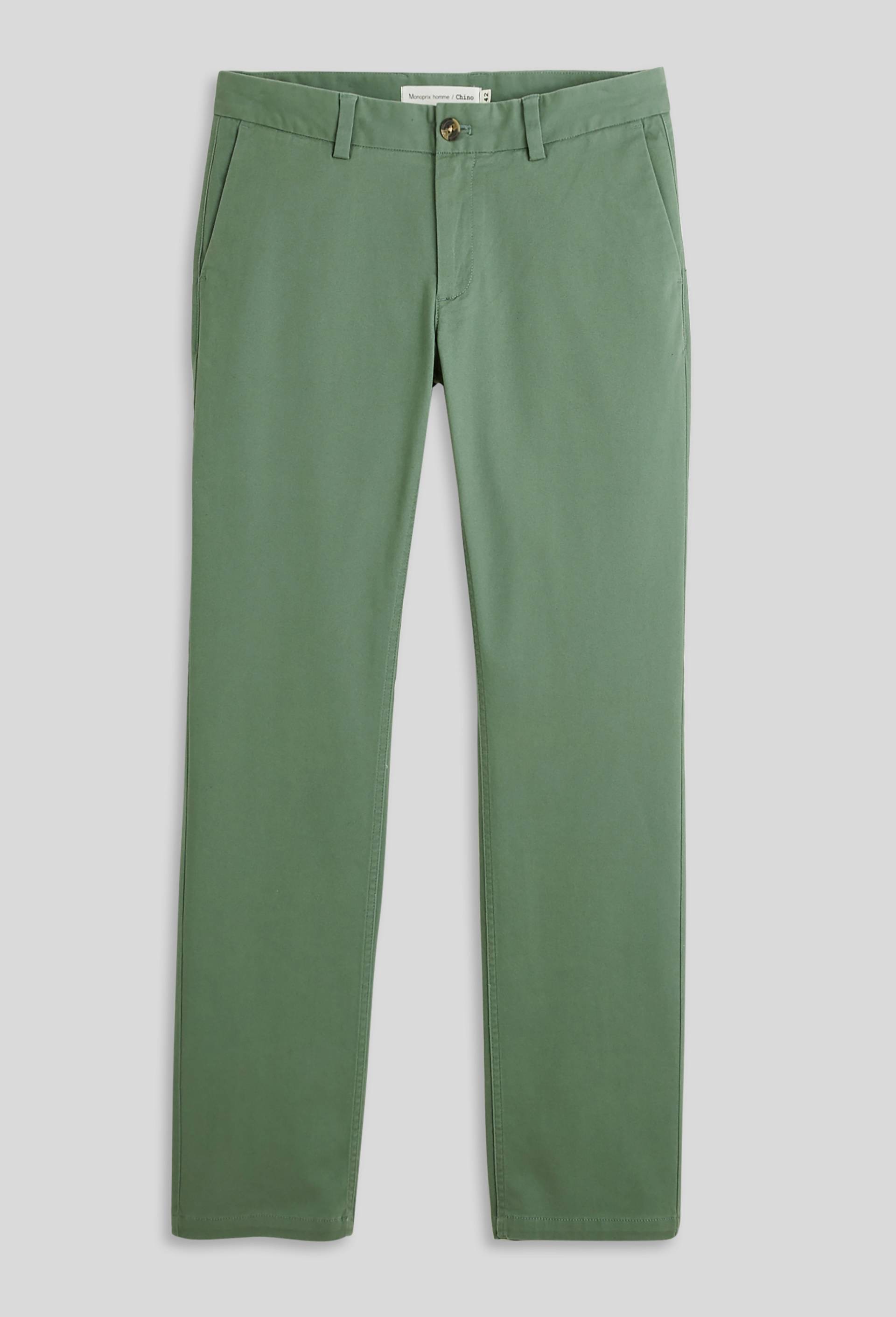 Pantalon chino straight en coton BIO, Vert, large image number 2.0