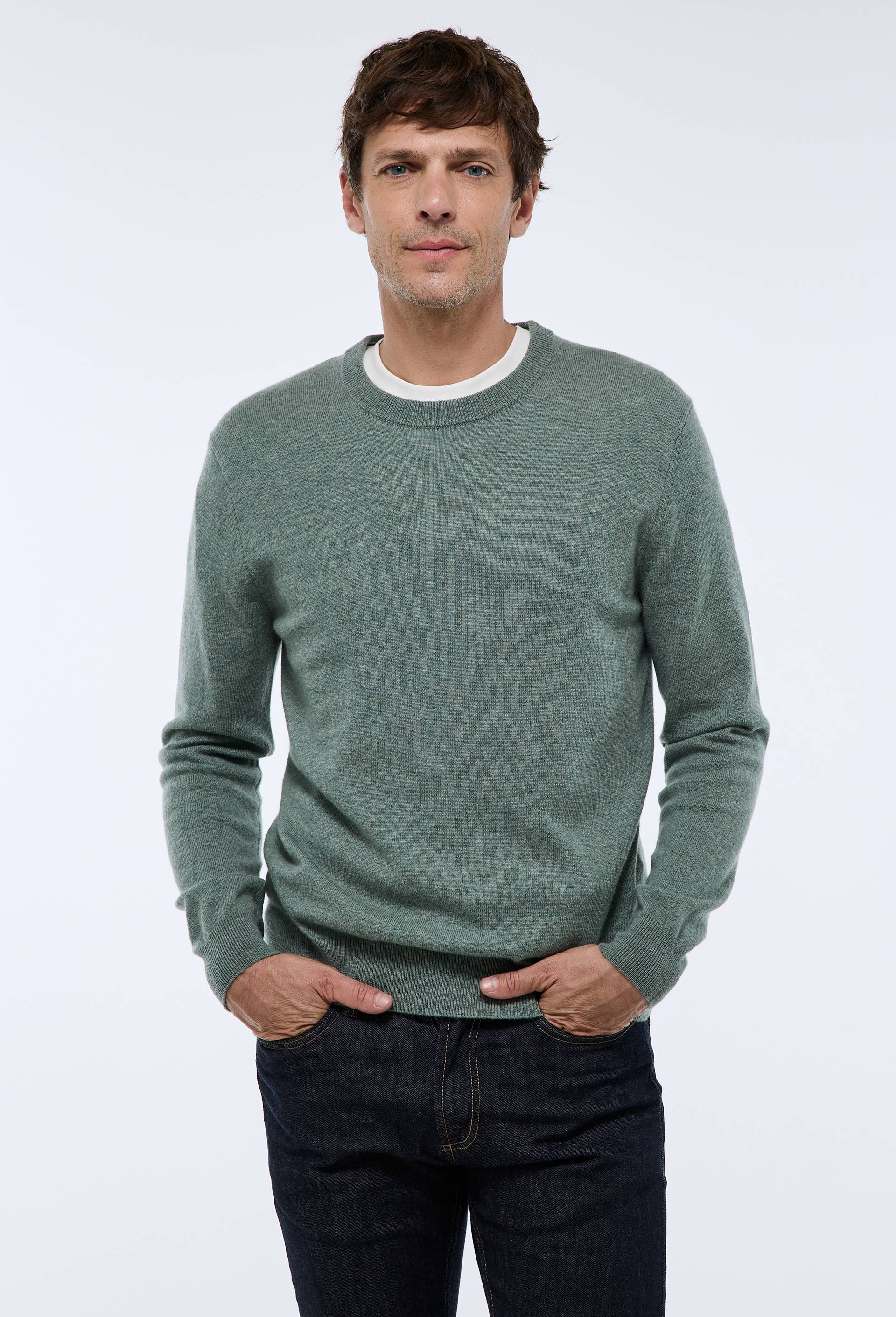 Pull col rond en mélange laine et cachemire - MONOPRIX - Modalova