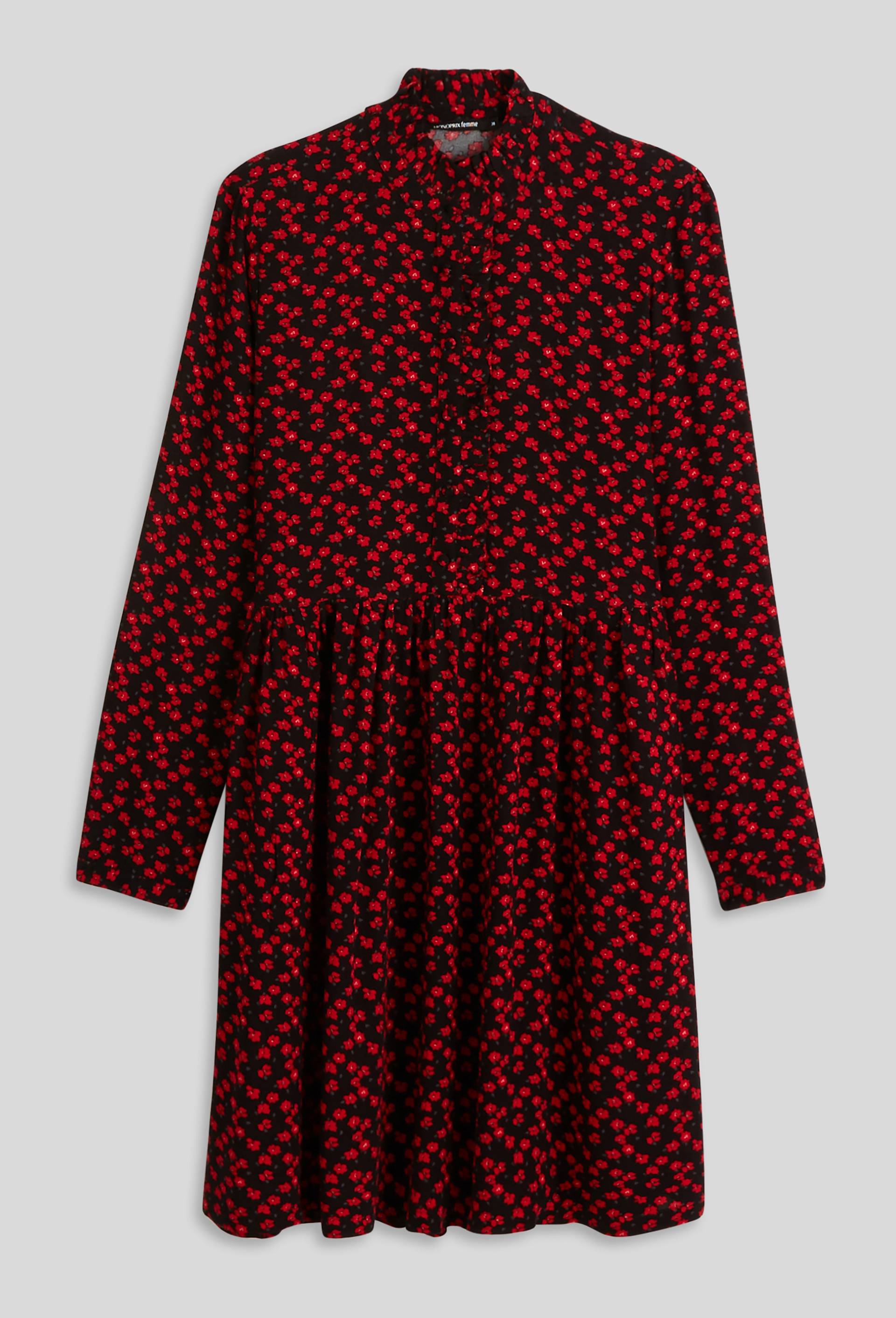Robe midi imprimée, Noir, large image number 2