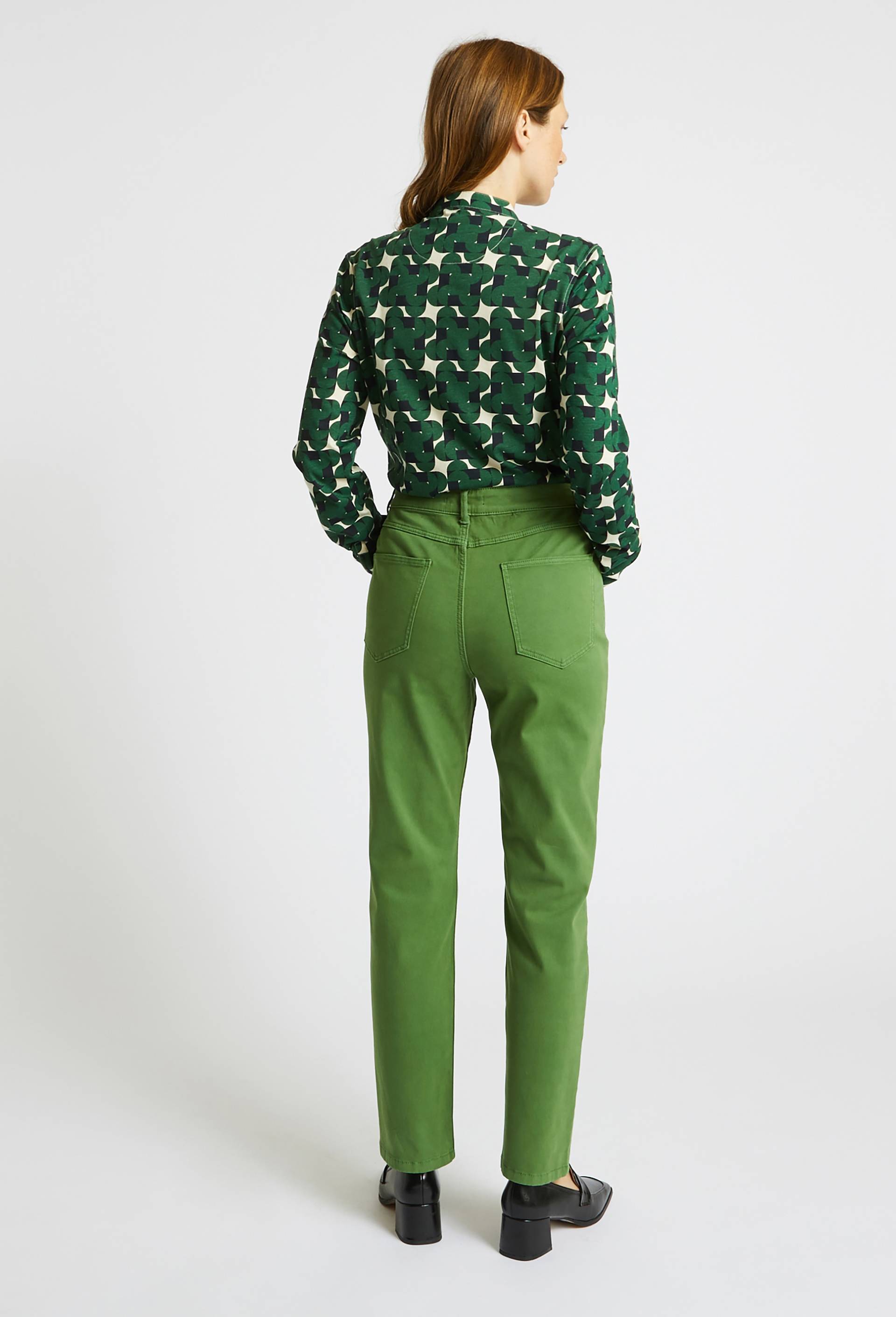 Pantalon droit contenant du coton, Vert, large image number 1.0