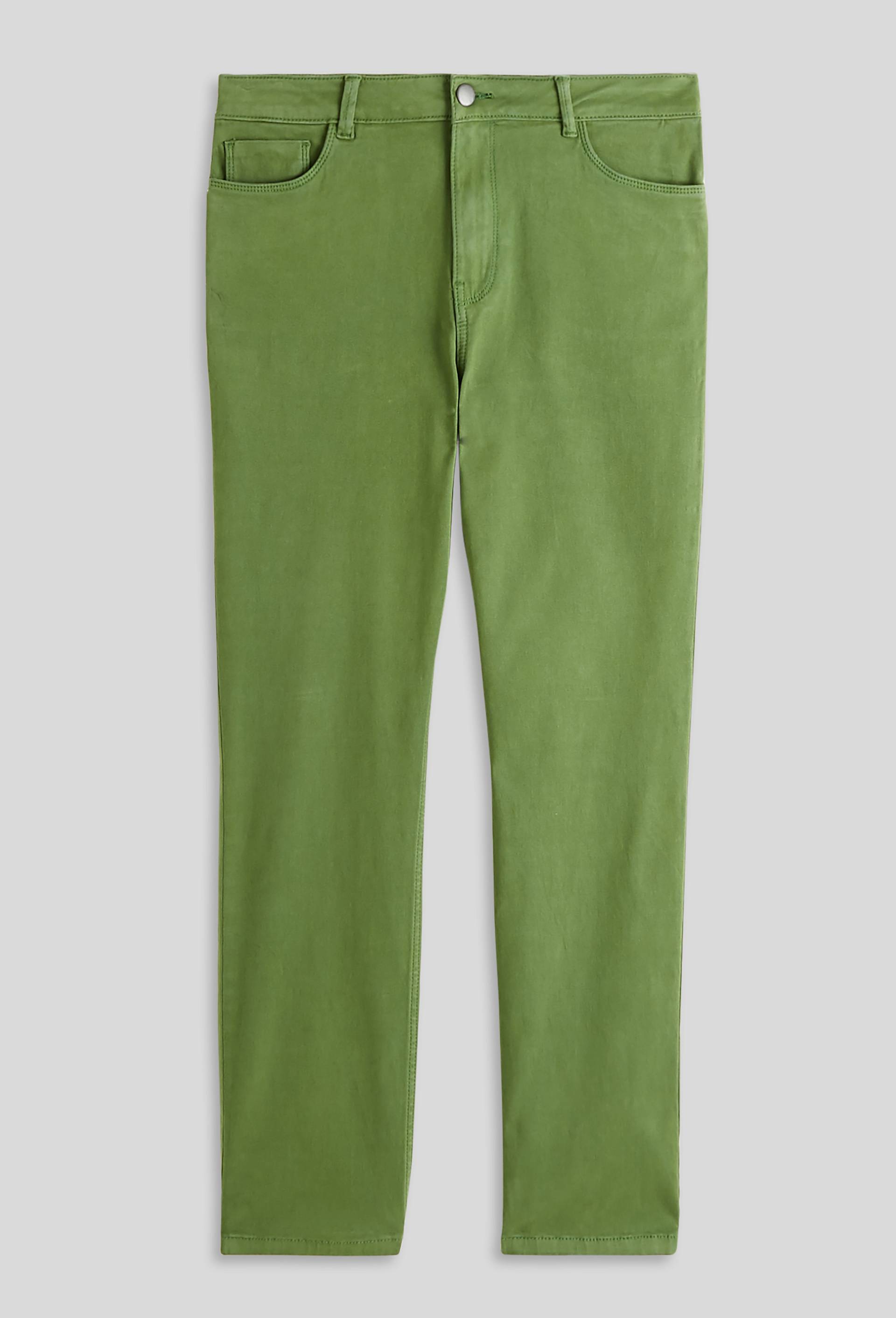 Pantalon droit contenant du coton, Vert, large image number 2.0