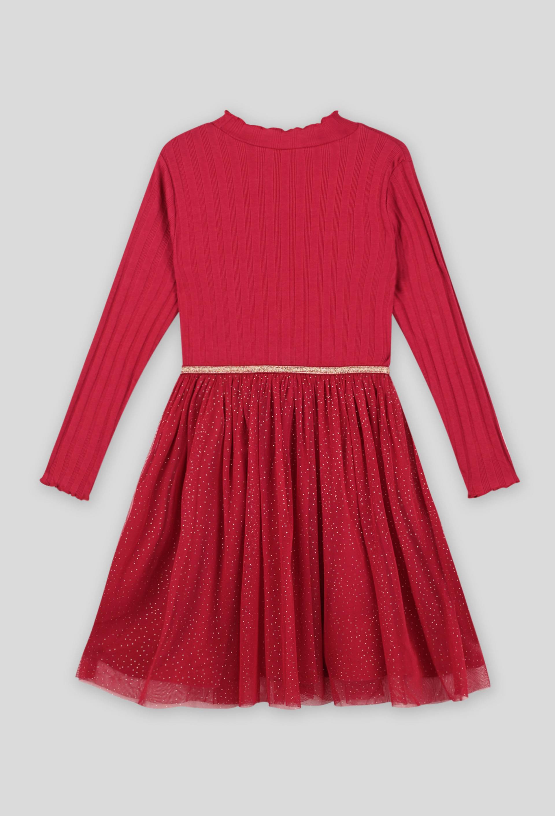 Robe en jersey et tulle, Rouge, large image number 1