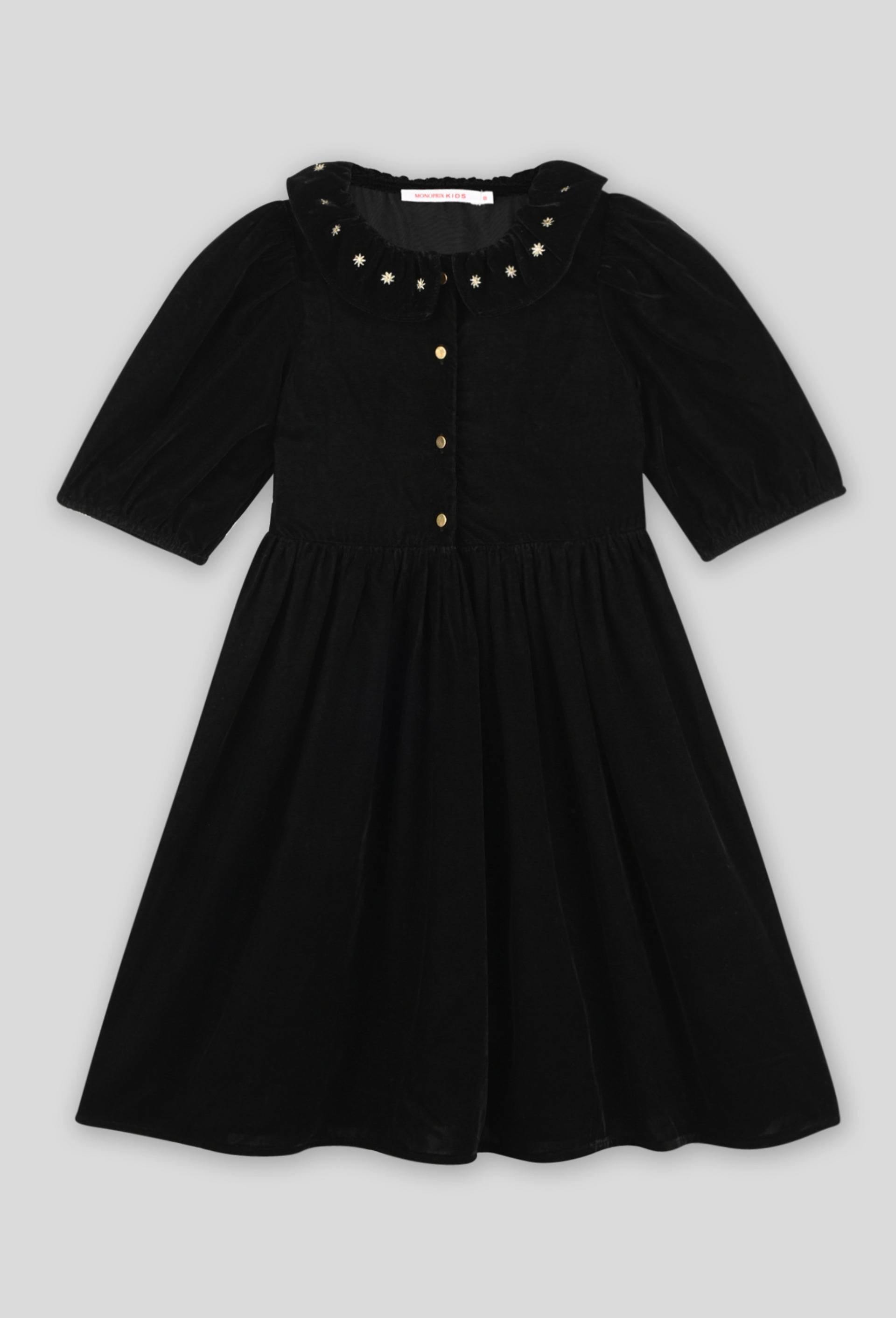 Robe en velours, Noir, large image number 0