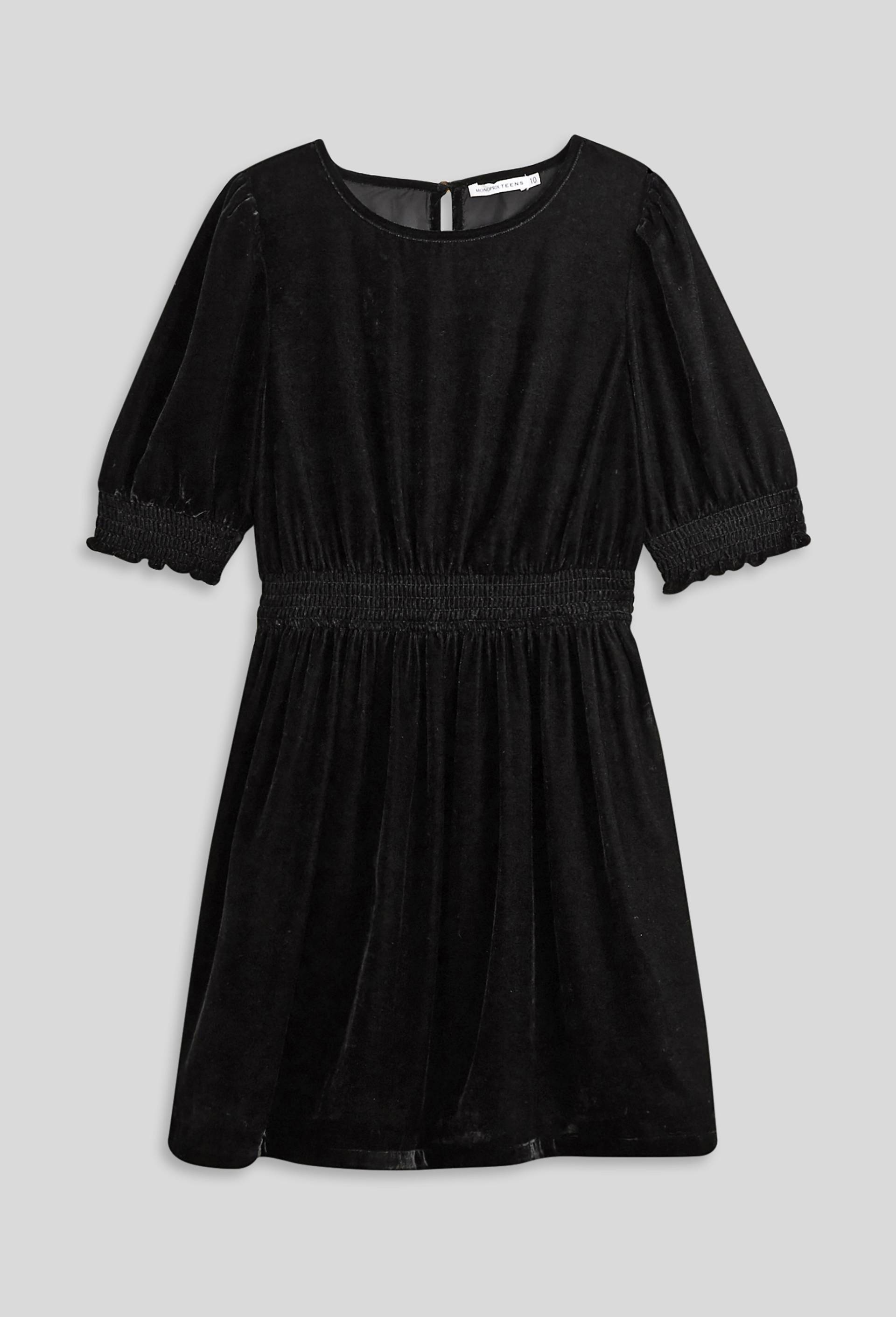 Robe midi en velours, Noir, large image number 1.0