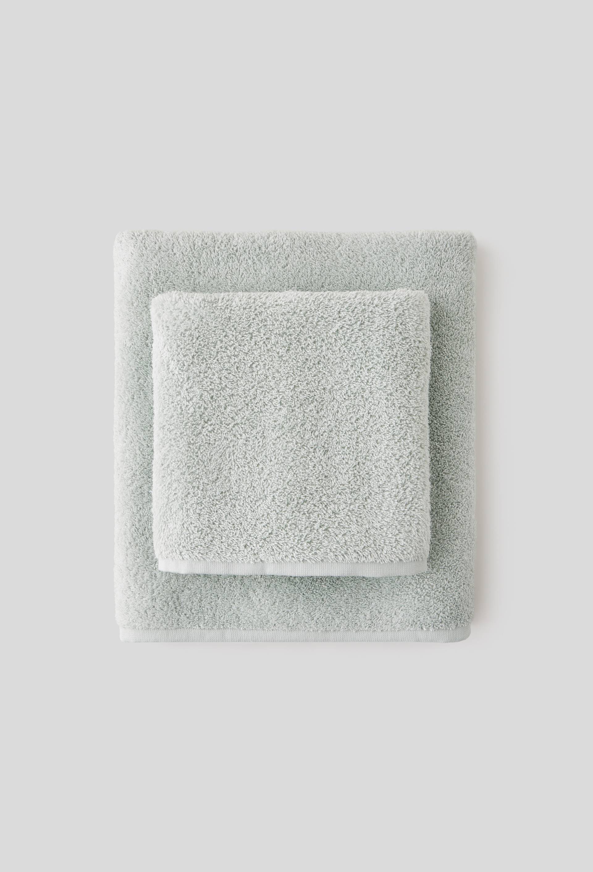 Lot de serviettes et drap de bain, 70x130cm et 50x90cm, 100% coton bio, oekotex, Vert, large image number 0.0