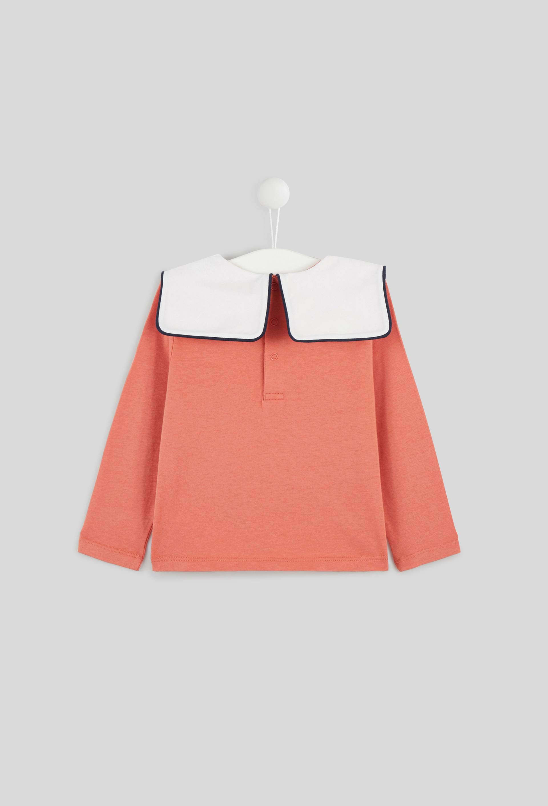 Blouse à col brodé en coton BIO, Oeko-Tex, Orange foncé, large image number 1.0