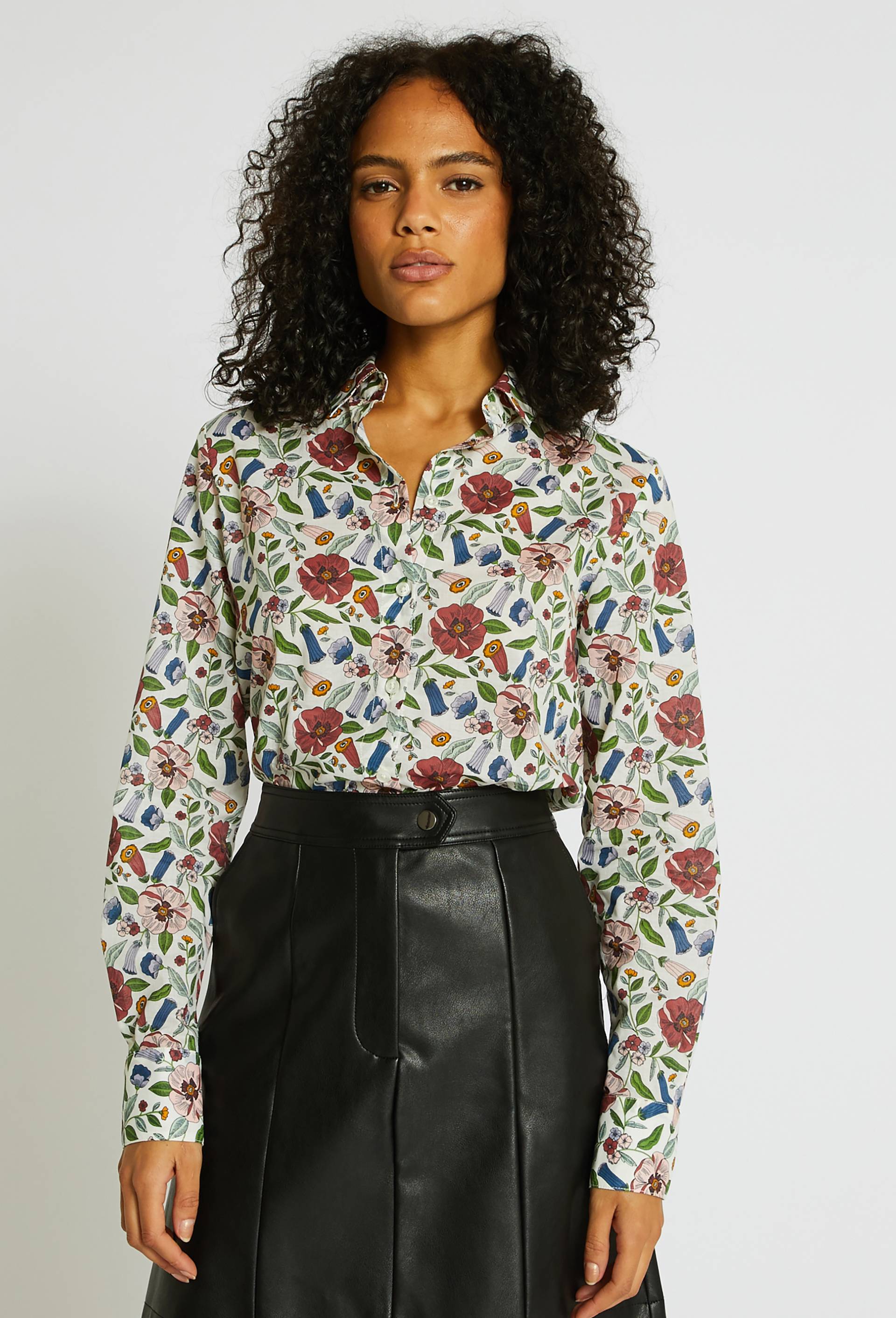 Chemise imprimée, Coton BIO, Ecru, large image number 0.0