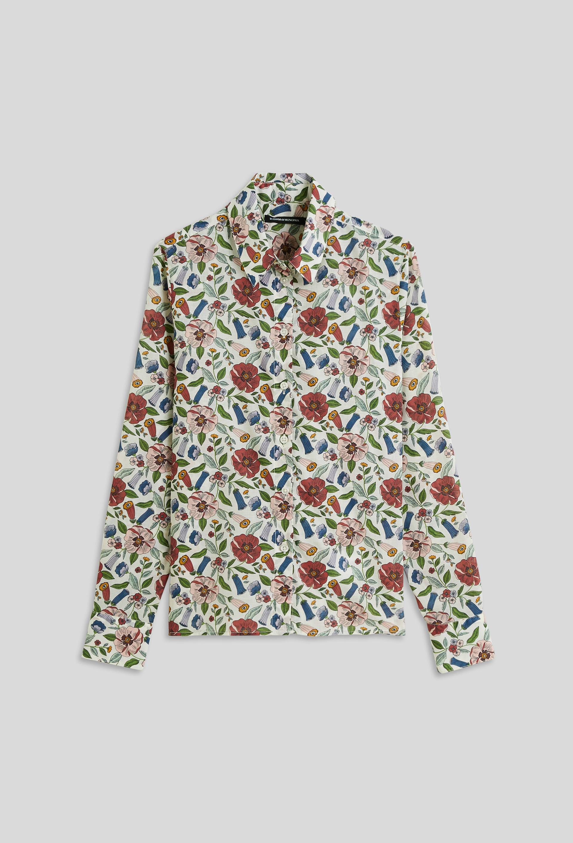 Chemise imprimée, Coton BIO, Ecru, large image number 2.0