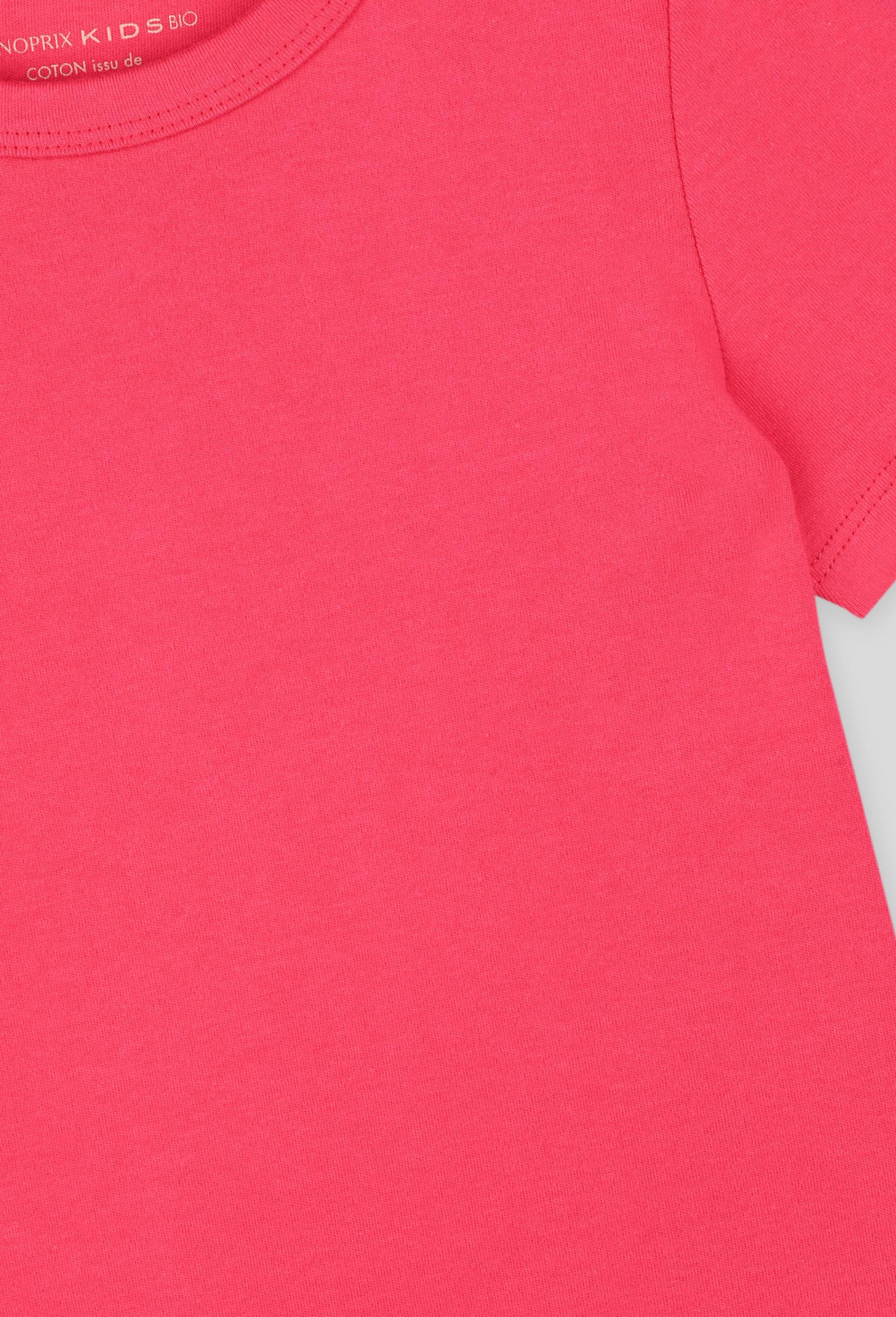 T.shirt uni manches courtes, Coton BIO, Rose foncé, large image number 2.0