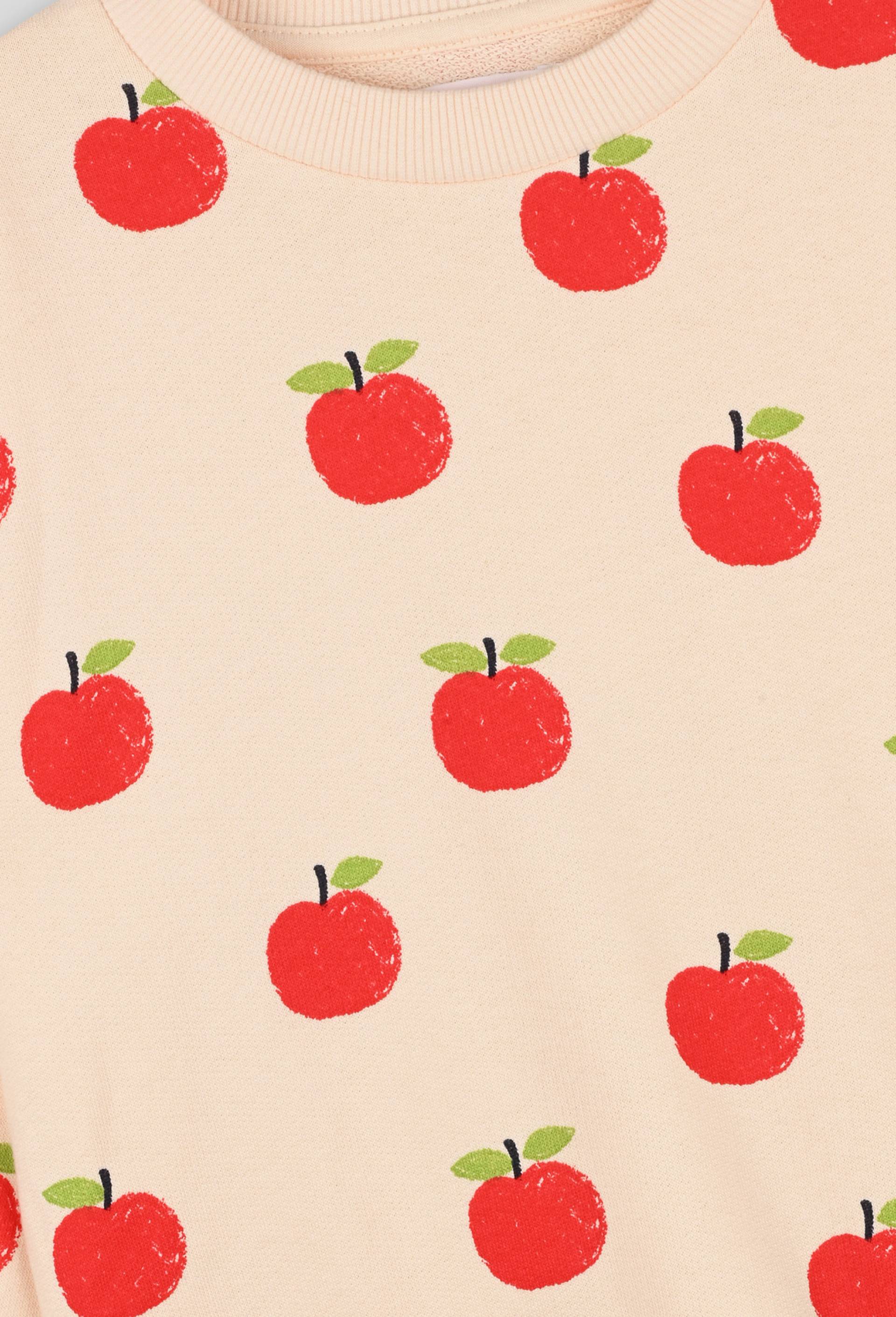 Sweat imprimé pommes, Coton BIO, Oeko-Tex, Beige clair, large image number 2