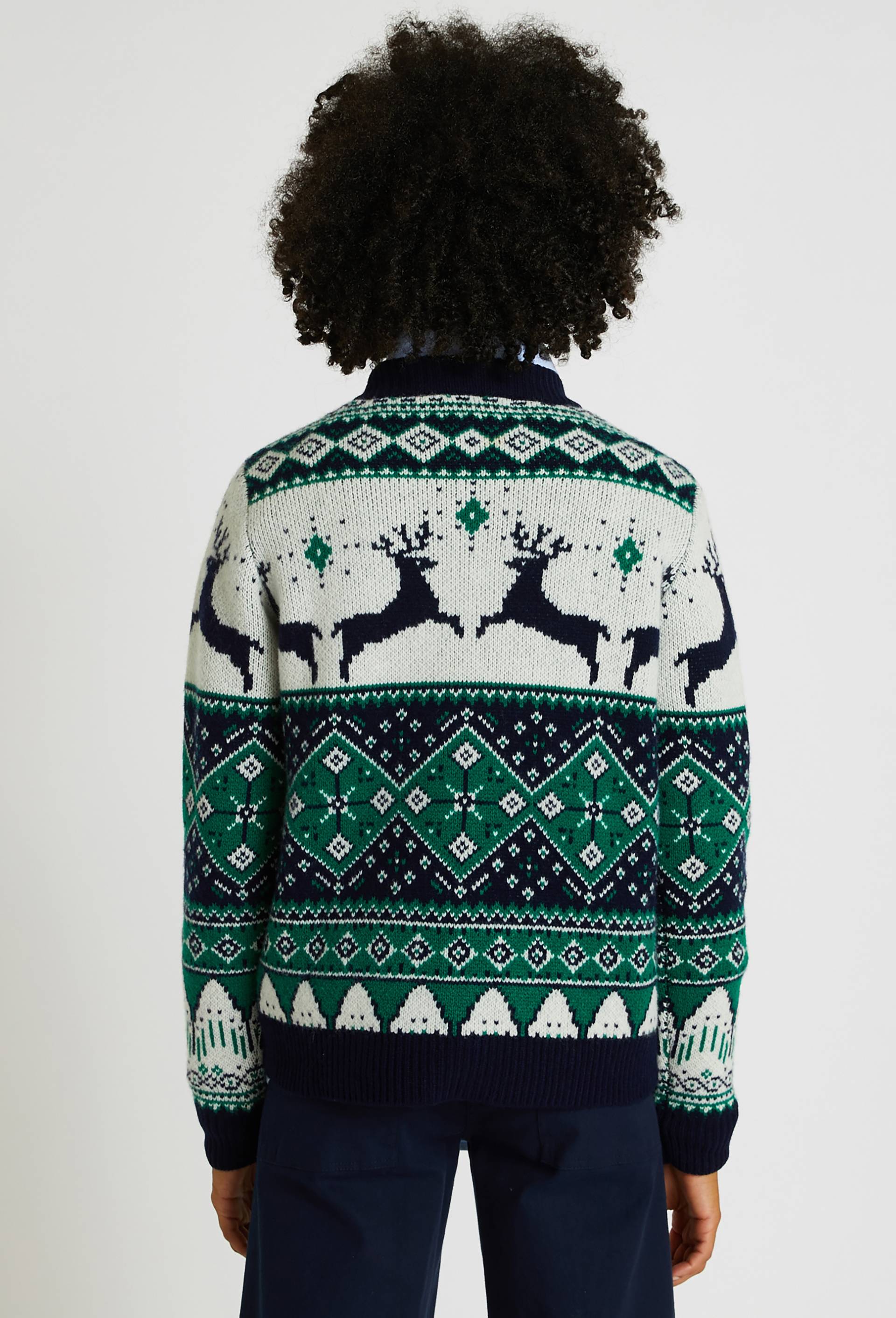Pull Jacquard en laine, Ecru, large image number 1.0