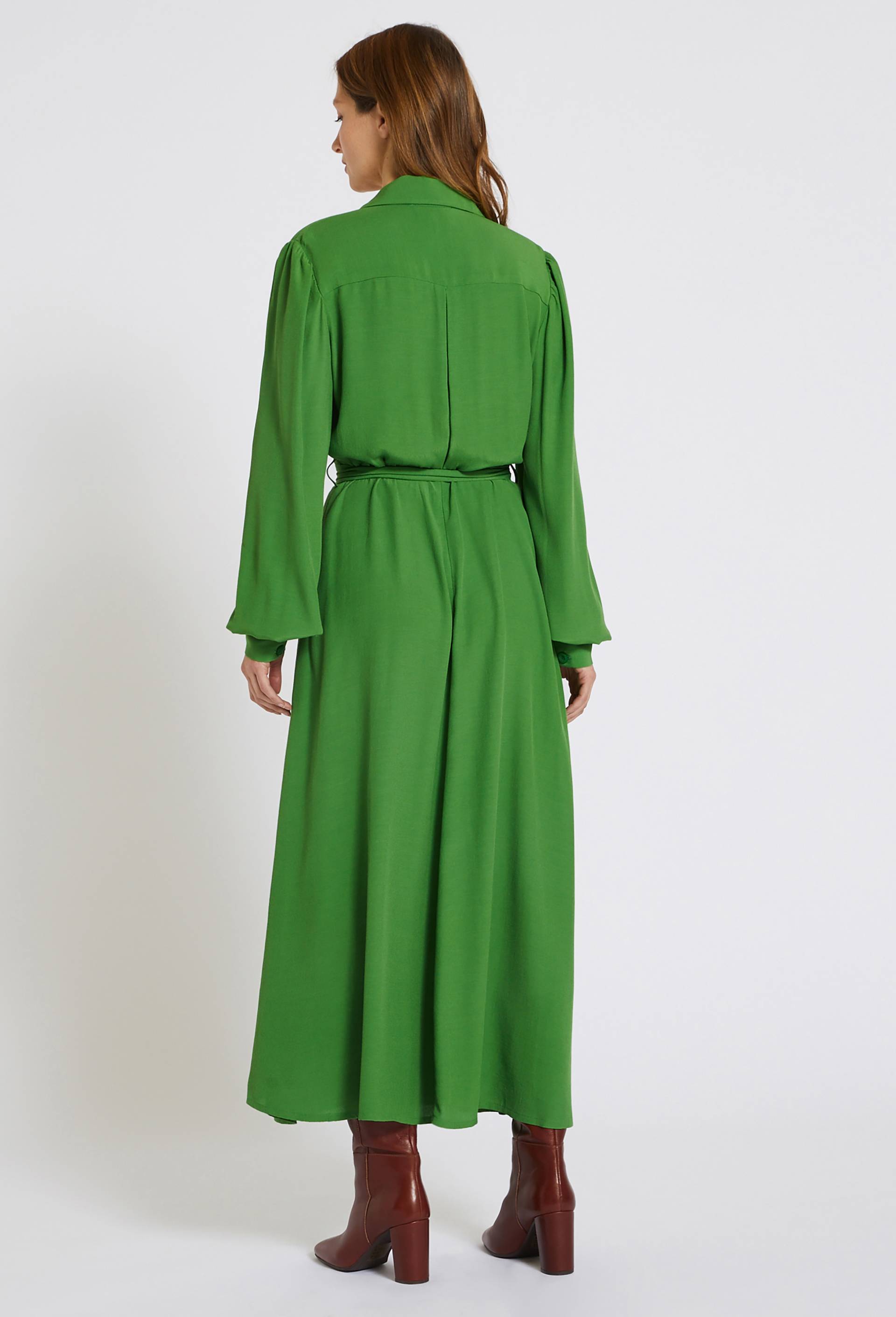 Robe chemise unie, Vert, large image number 3