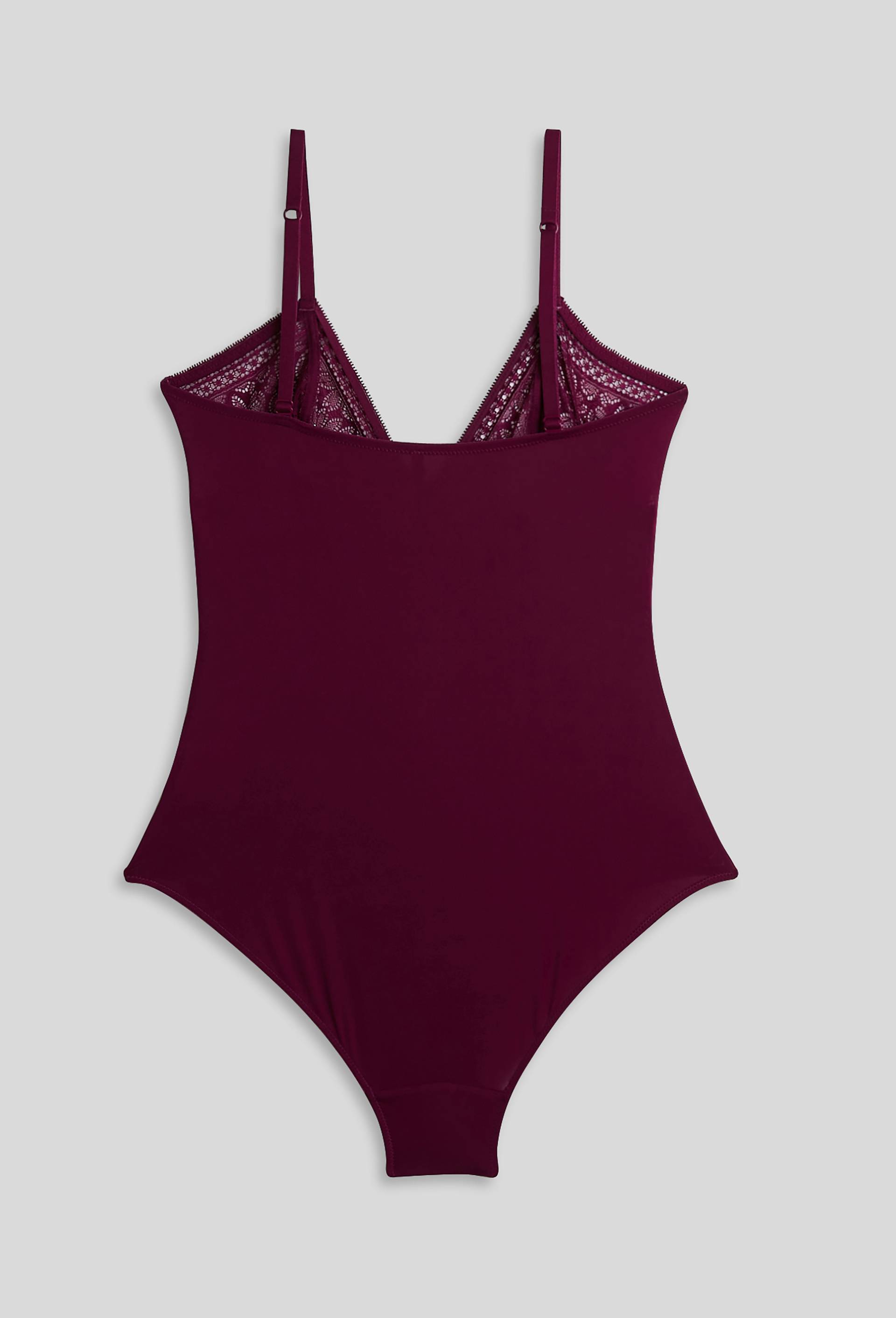 Body HELENE en dentelle et microfibre, Oeko-Tex, Violet foncé, large image number 1