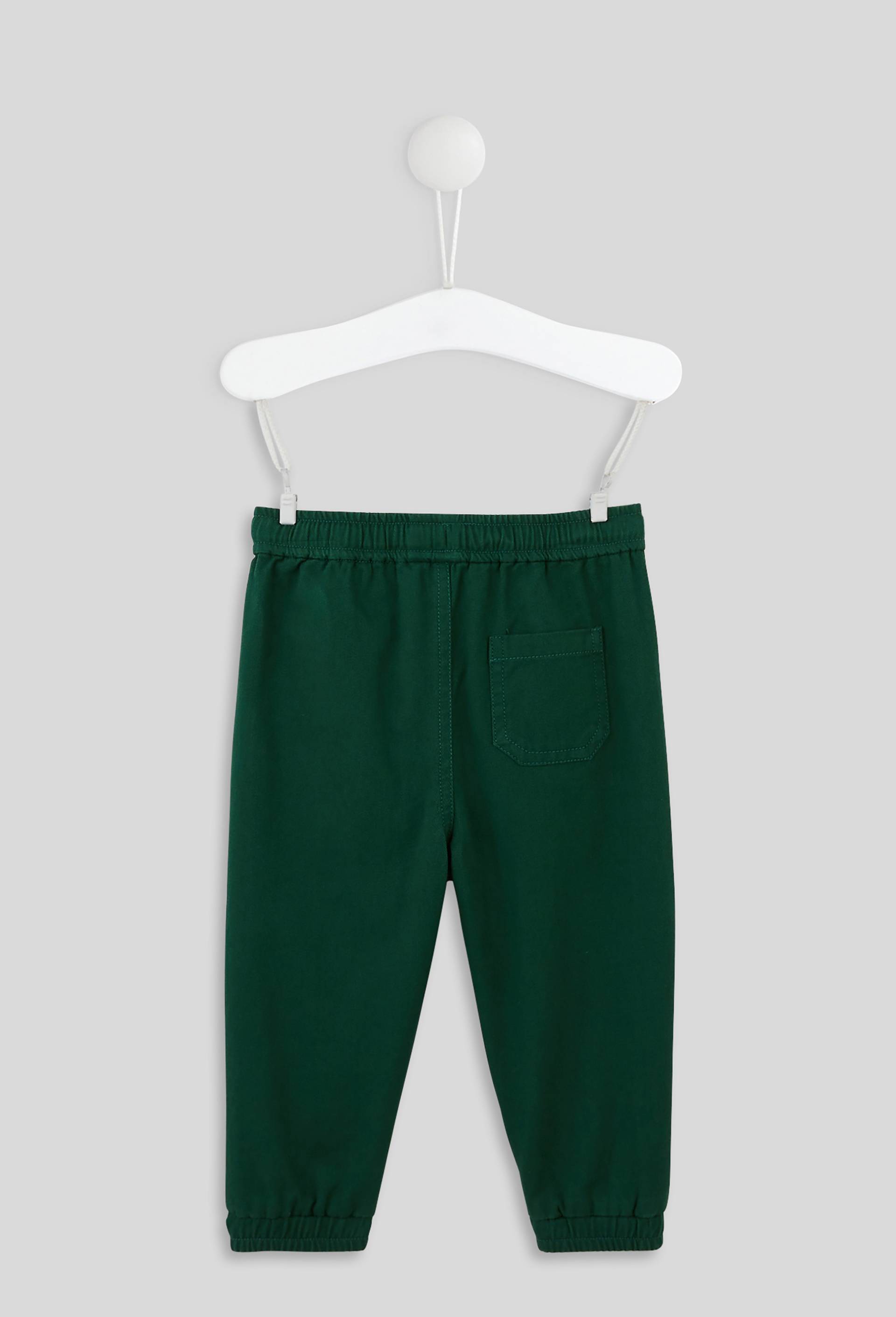 Jogging en twill uni en coton, Oeko-tex, Vert foncé, large image number 1