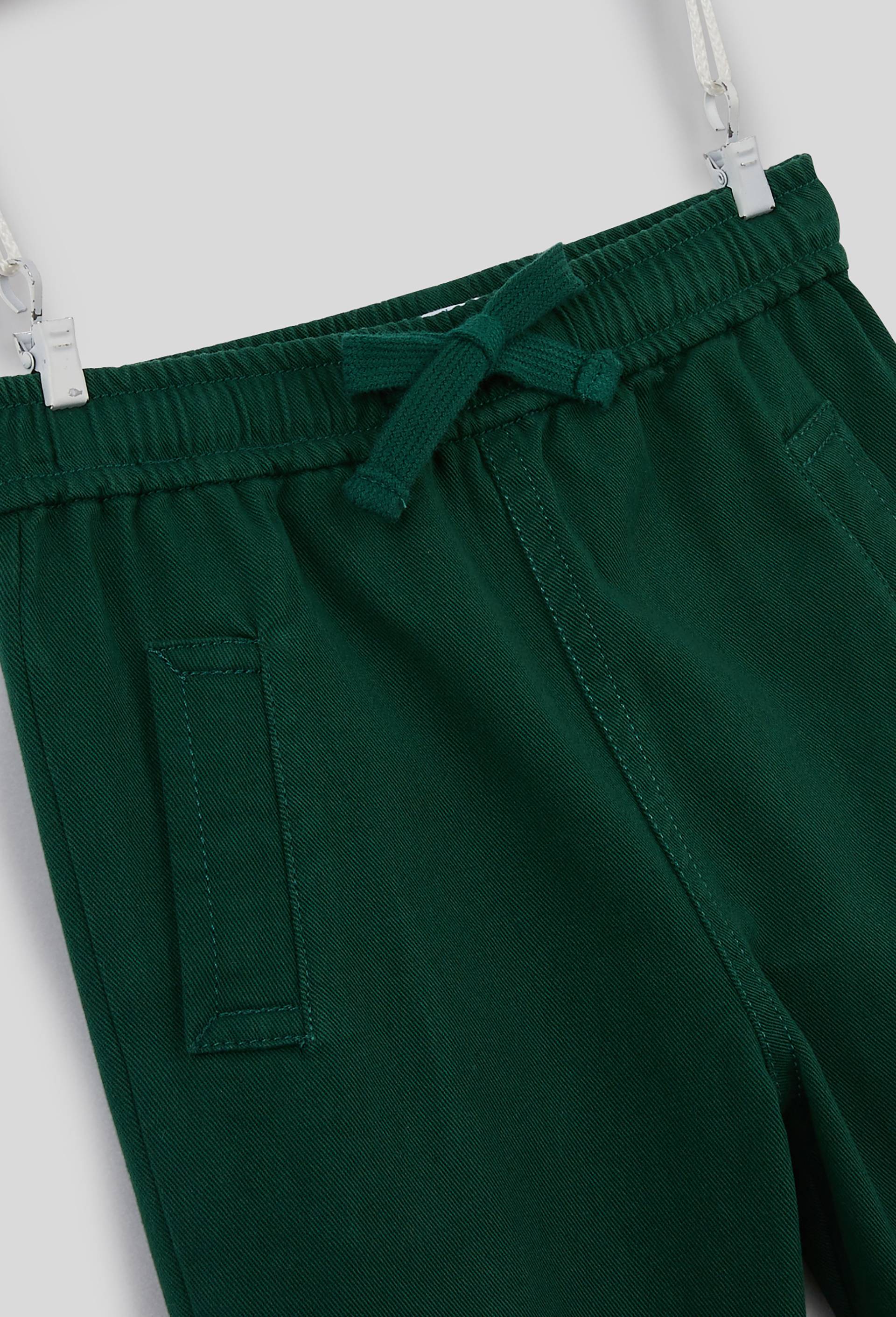 Jogging en twill uni en coton, Oeko-tex, Vert foncé, large image number 2