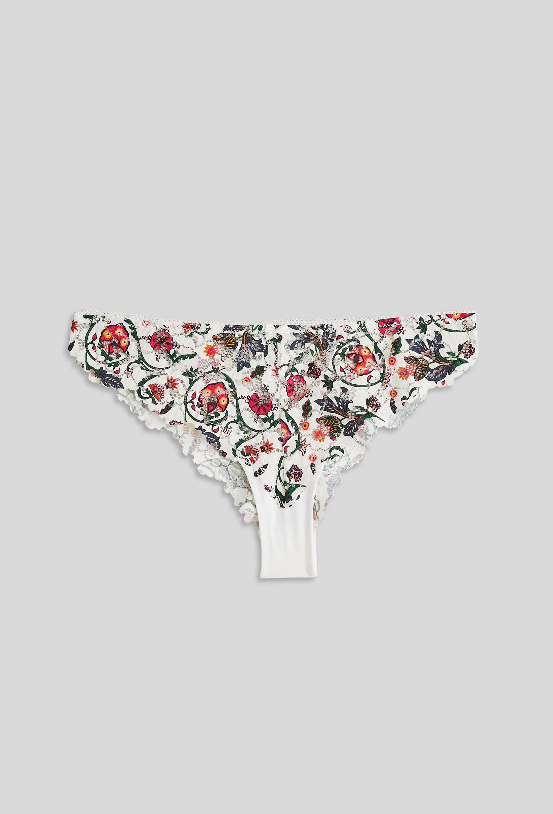 Tanga CAMILLE en dentelle imprimée, Oeko-Tex, Ecru, large image number 2