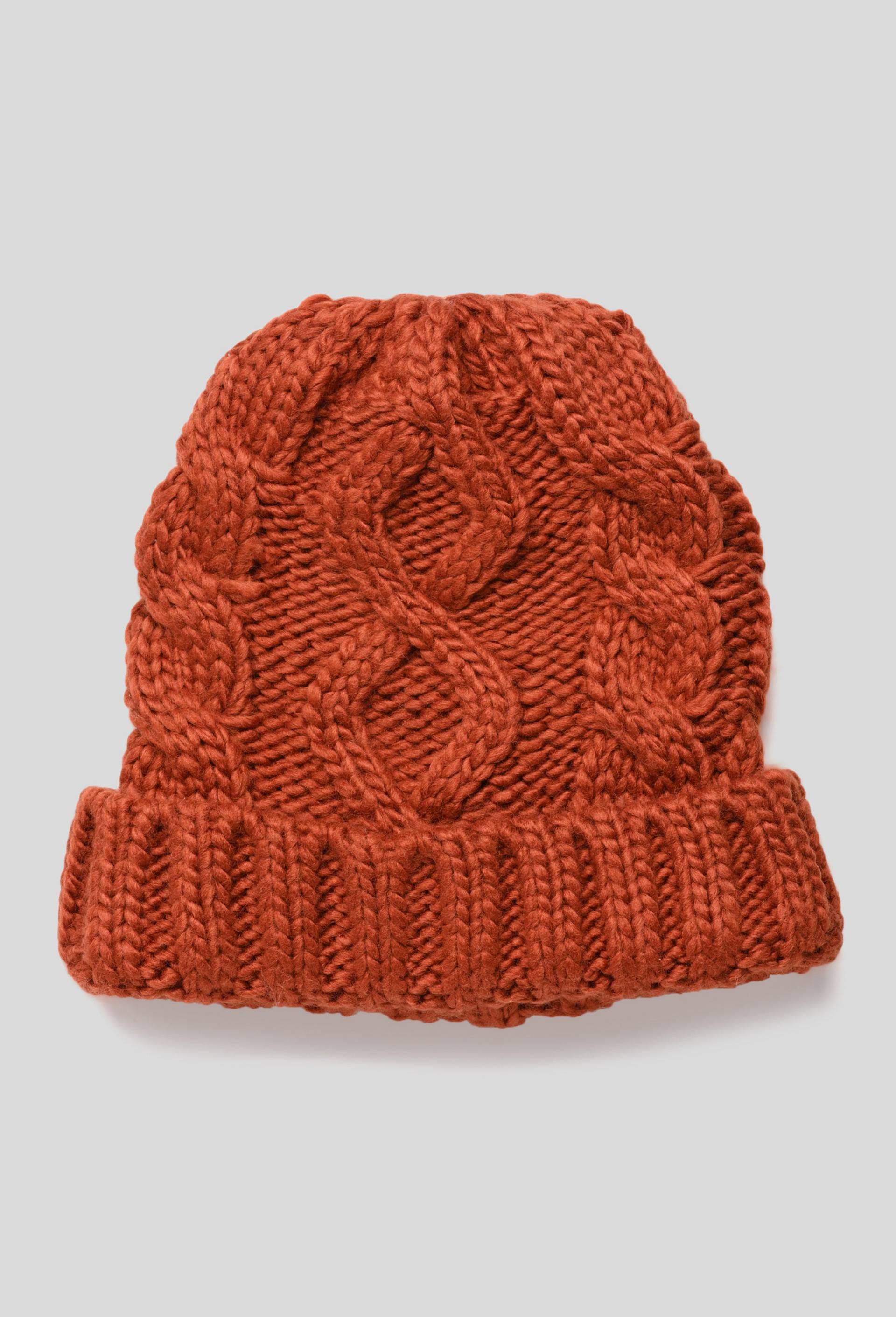 Bonnet tricot torsadé, Rouge foncé, large image number 0