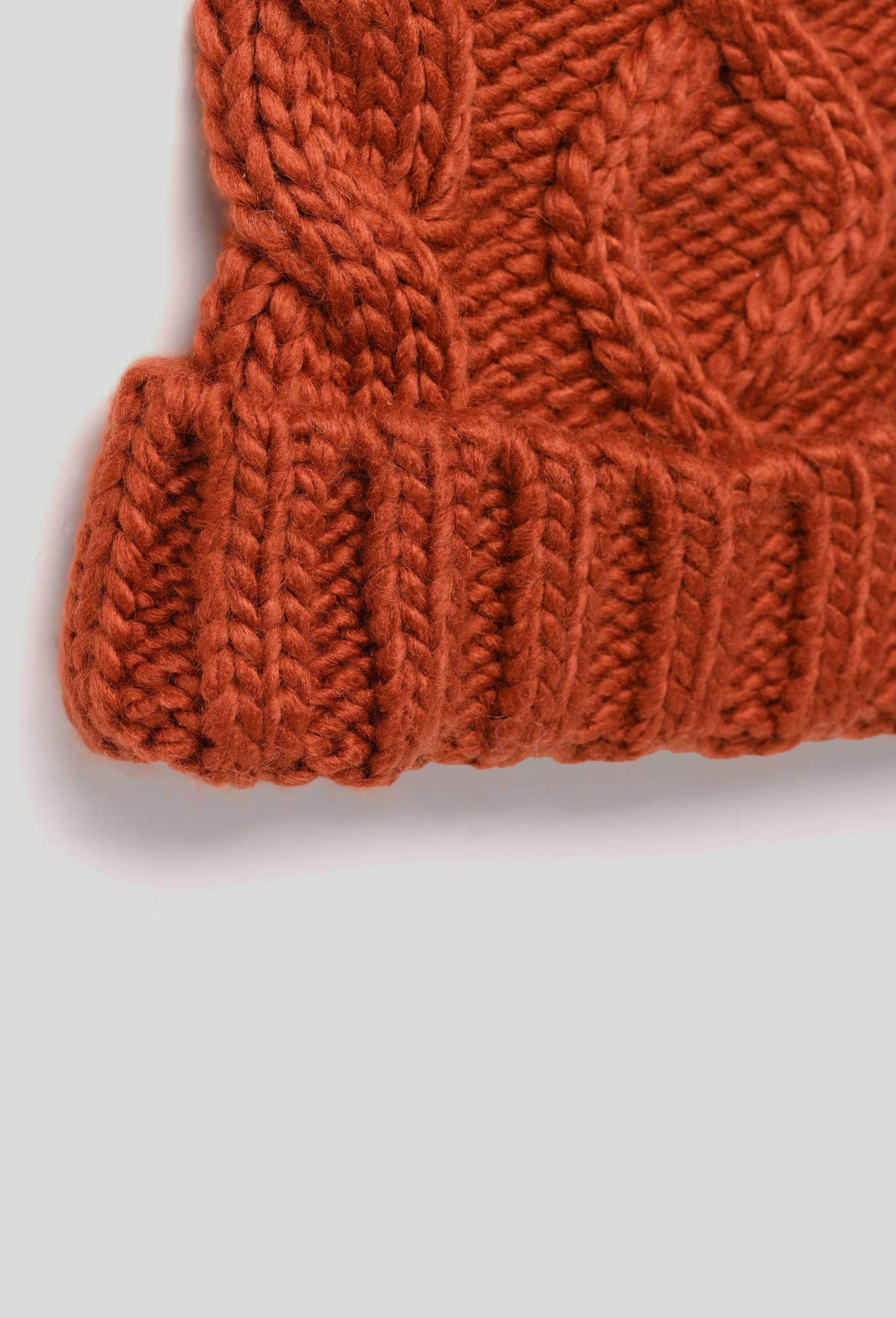 Bonnet tricot torsadé, Rouge foncé, large image number 1