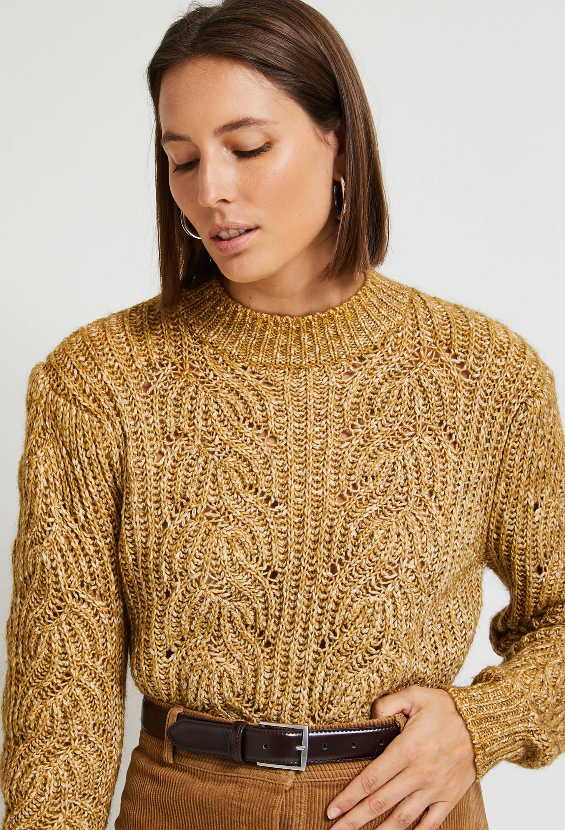Pull col rond, contient de la laine de yak, Oeko-Tex, Beige, large image number 0
