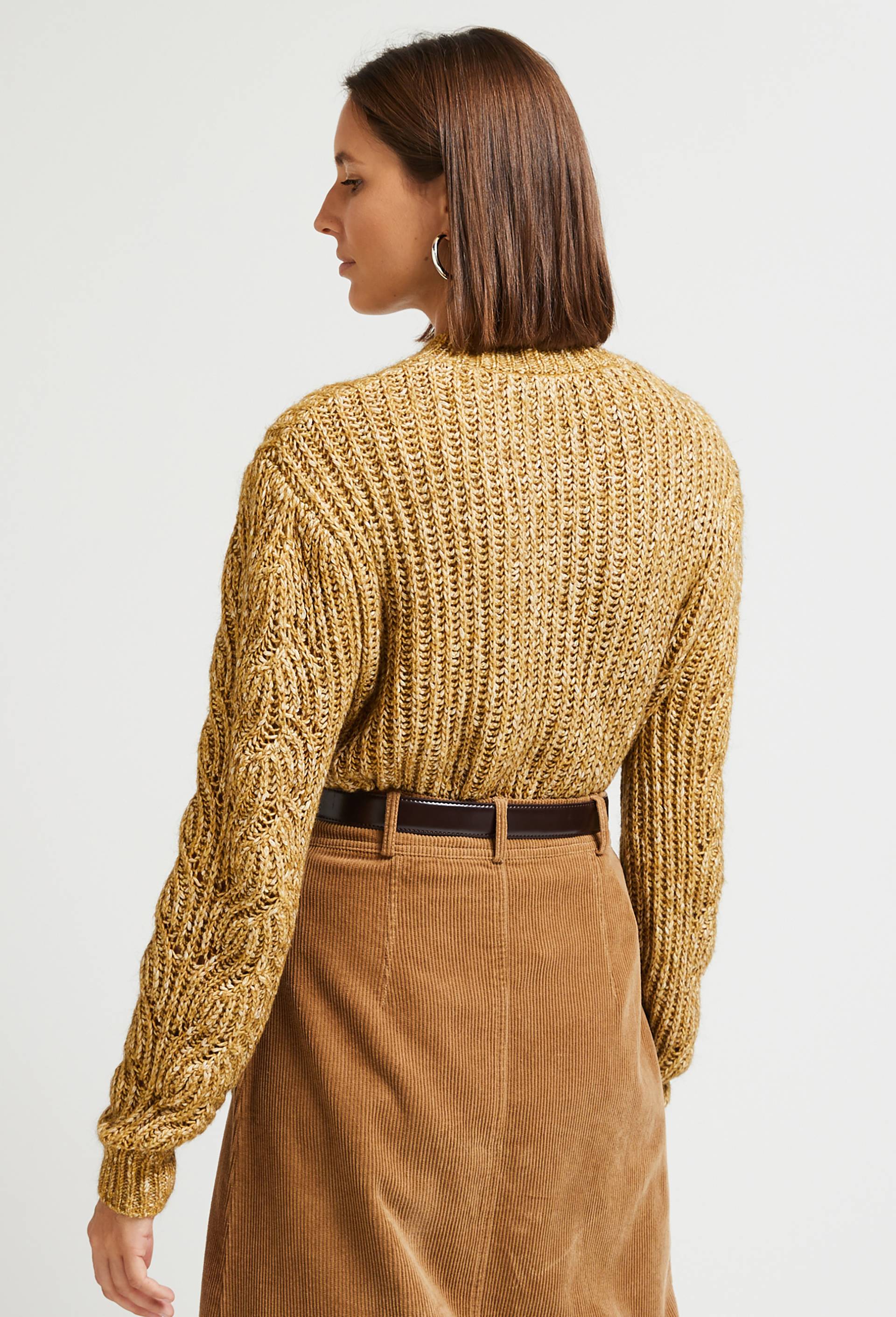 Pull col rond, contient de la laine de yak, Oeko-Tex, Beige, large image number 1