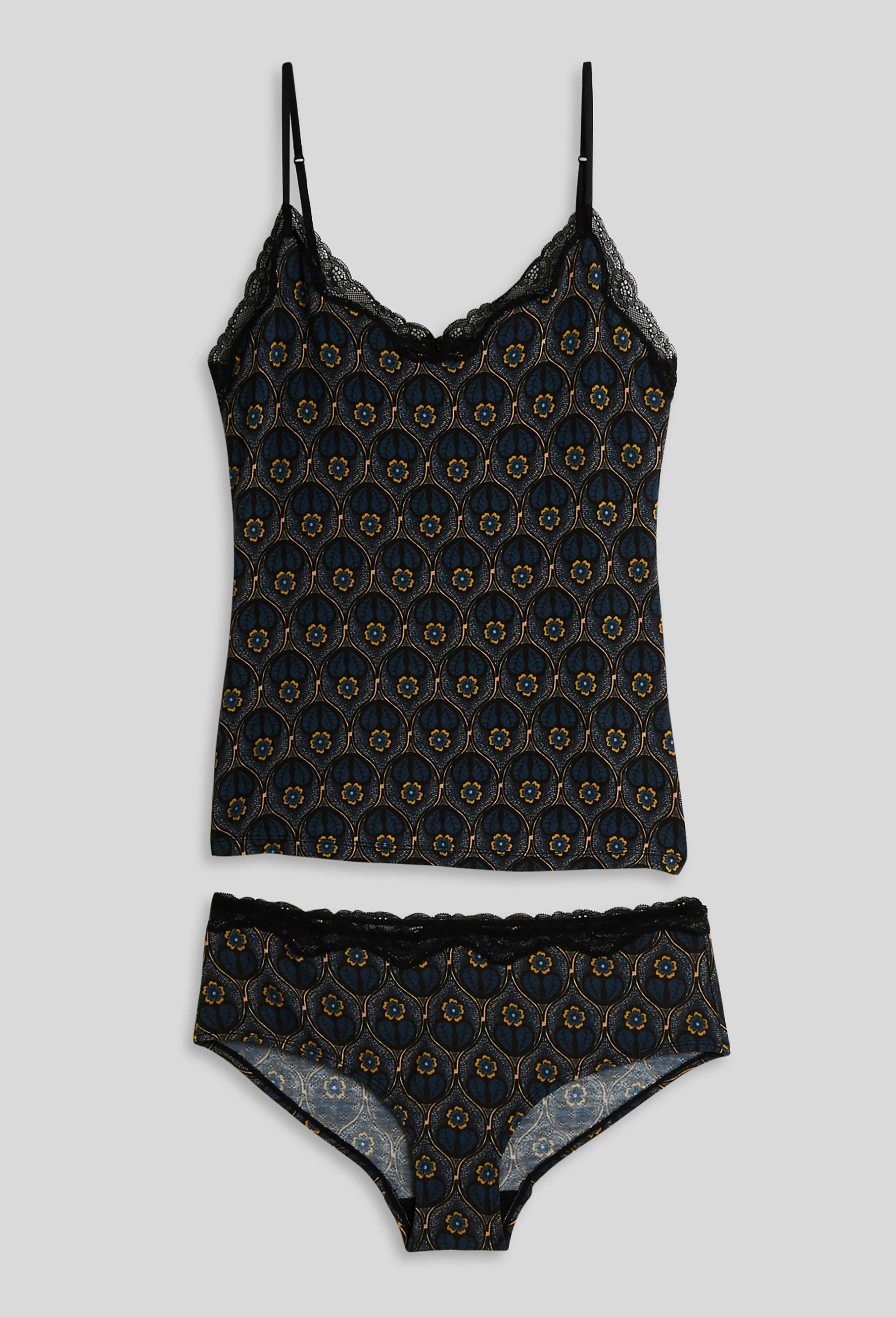 Lot top et shorty en modal imprimé, Oeko-Tex, Bleu foncé, large image number 2