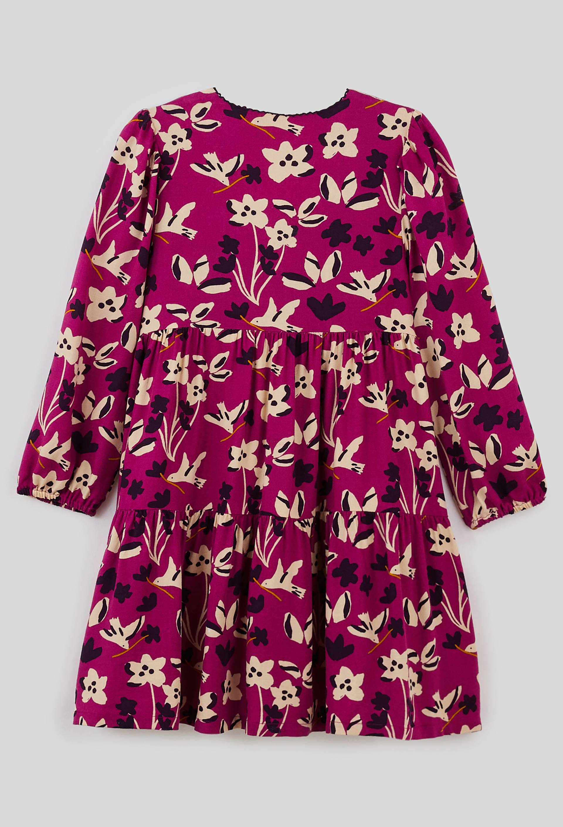 Robe croisée imprimée, Ecovero, Violet foncé, large image number 1