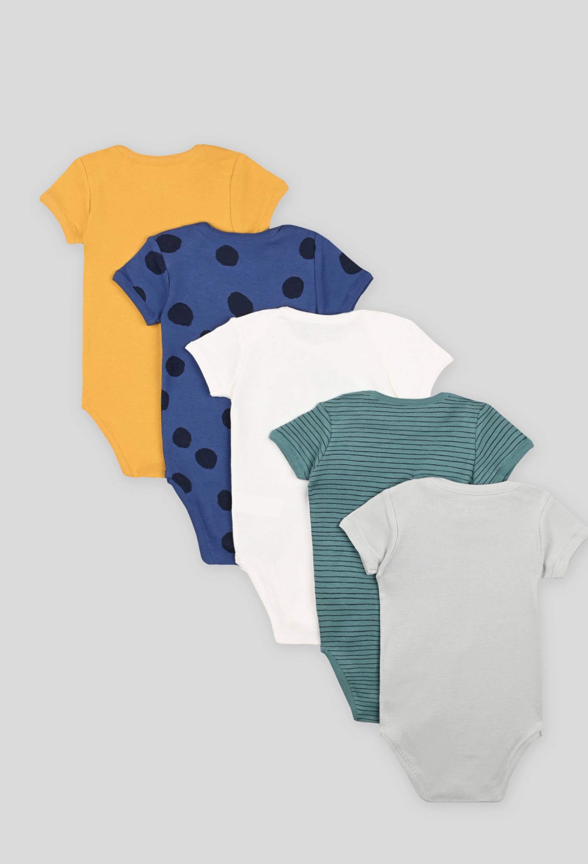 Lot de 5 bodies manches courtes, Coton BIO, Oeko-Tex, Vert clair, large image number 1.0