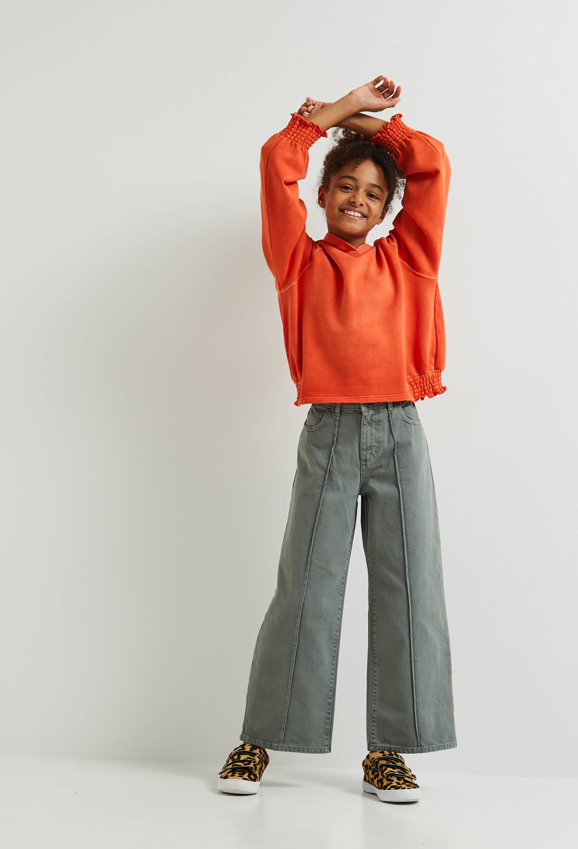 Pantalon large twill, Oeko-Tex, Vert, large image number 0