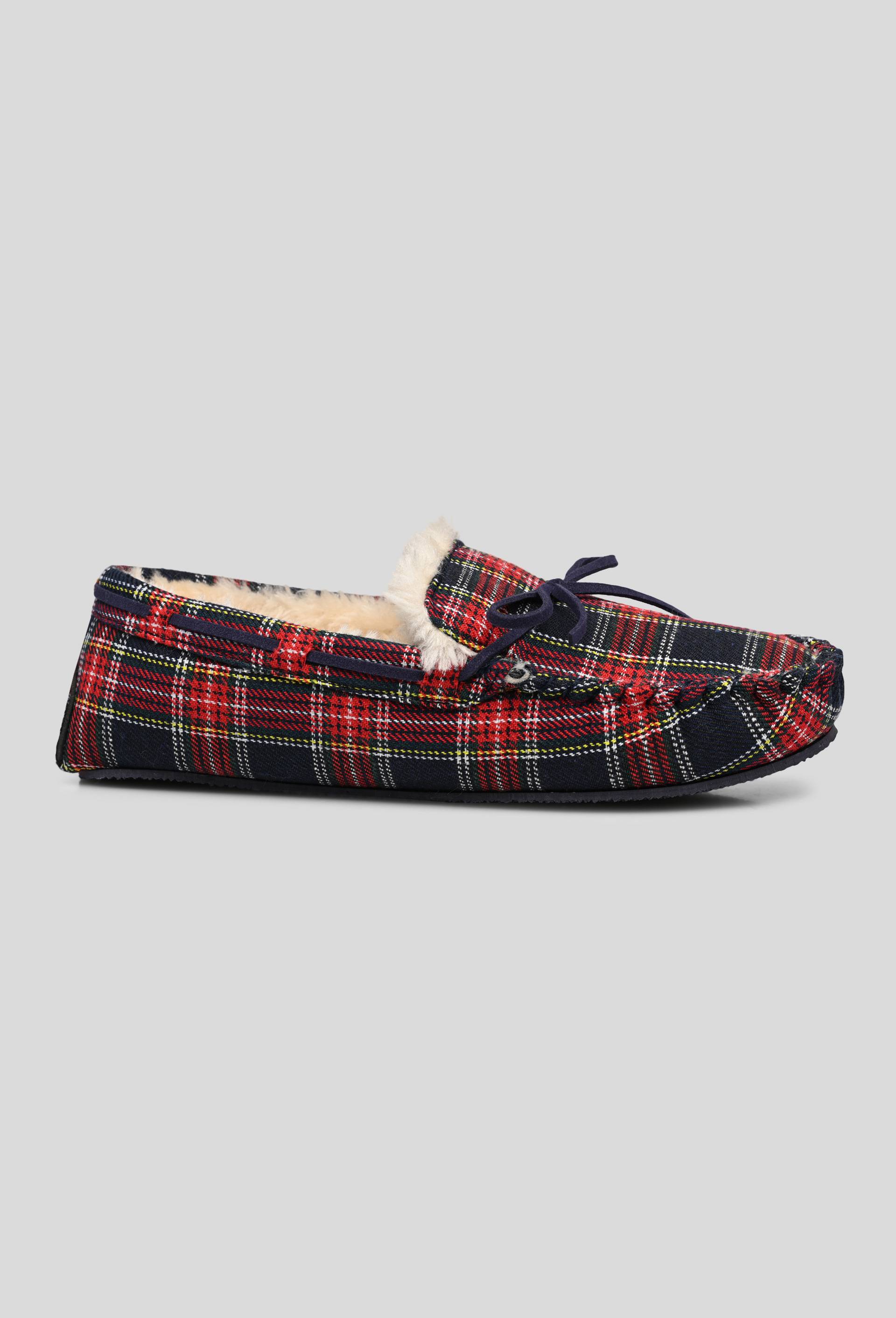Mocassins à carreaux, Ecru, large image number 0