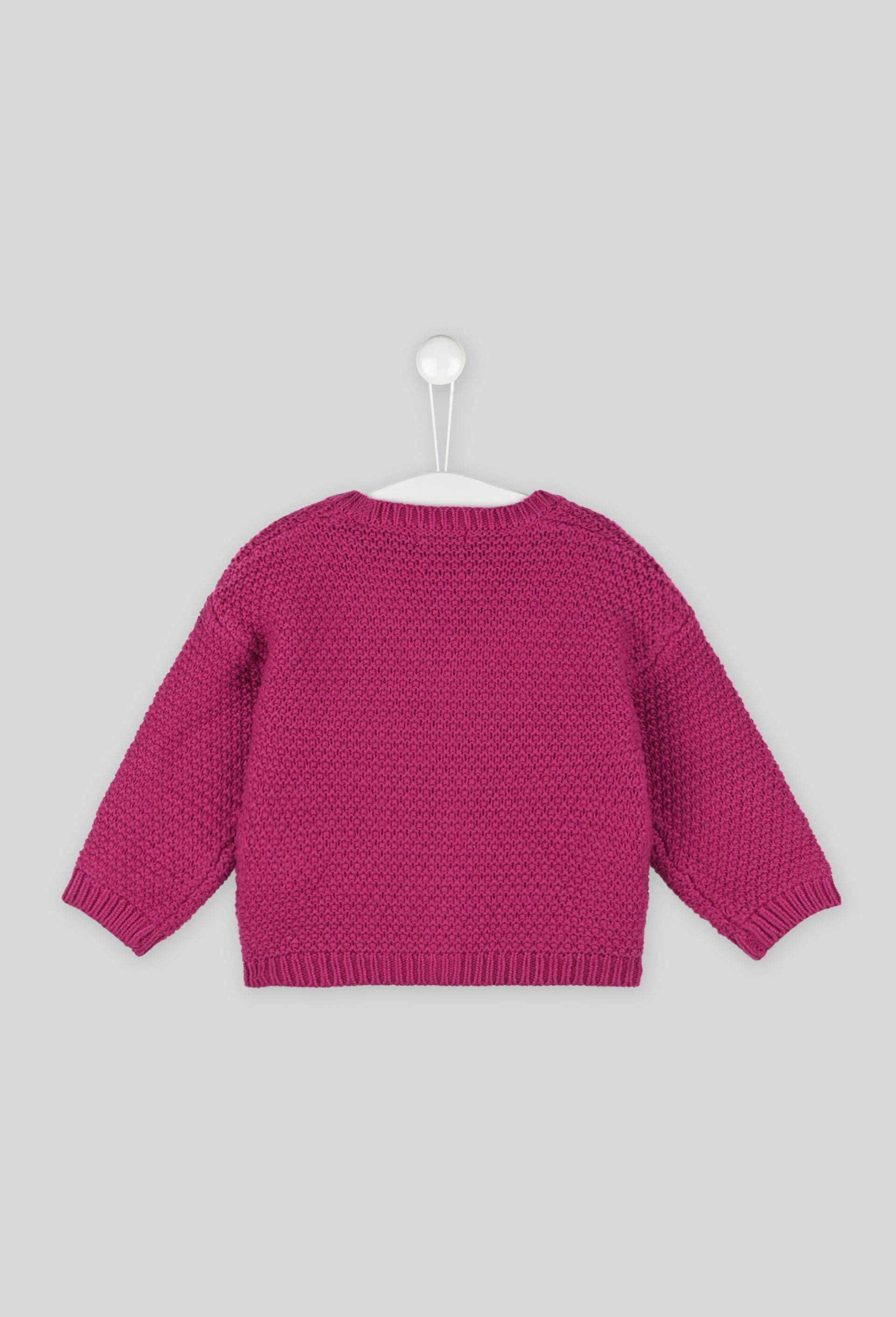 Cardigan uni en tricot , Oeko-Tex, Rose foncé, large image number 1