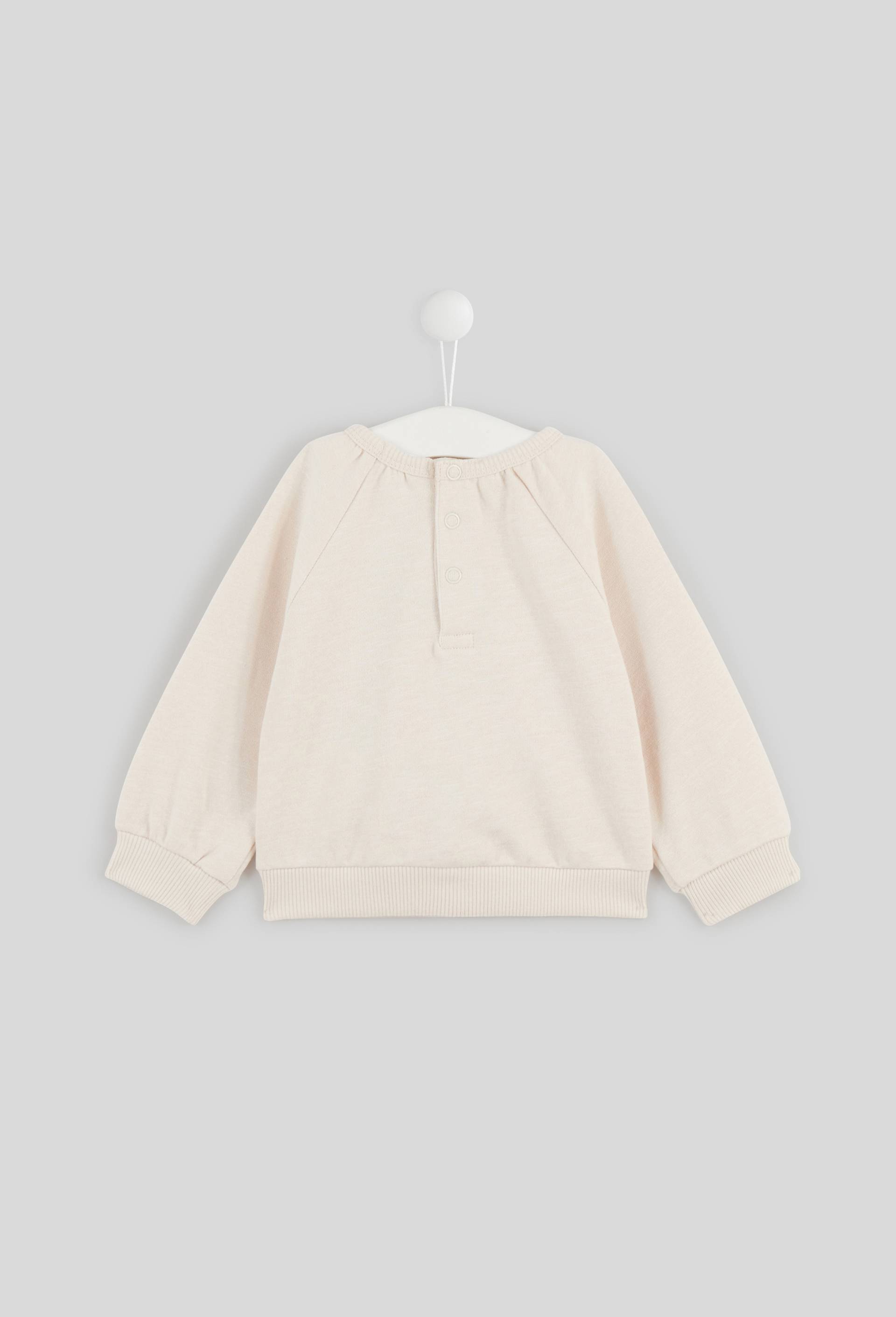 Sweat imprimé love en coton BIO, Oeko-Tex, Beige clair, large image number 1.0