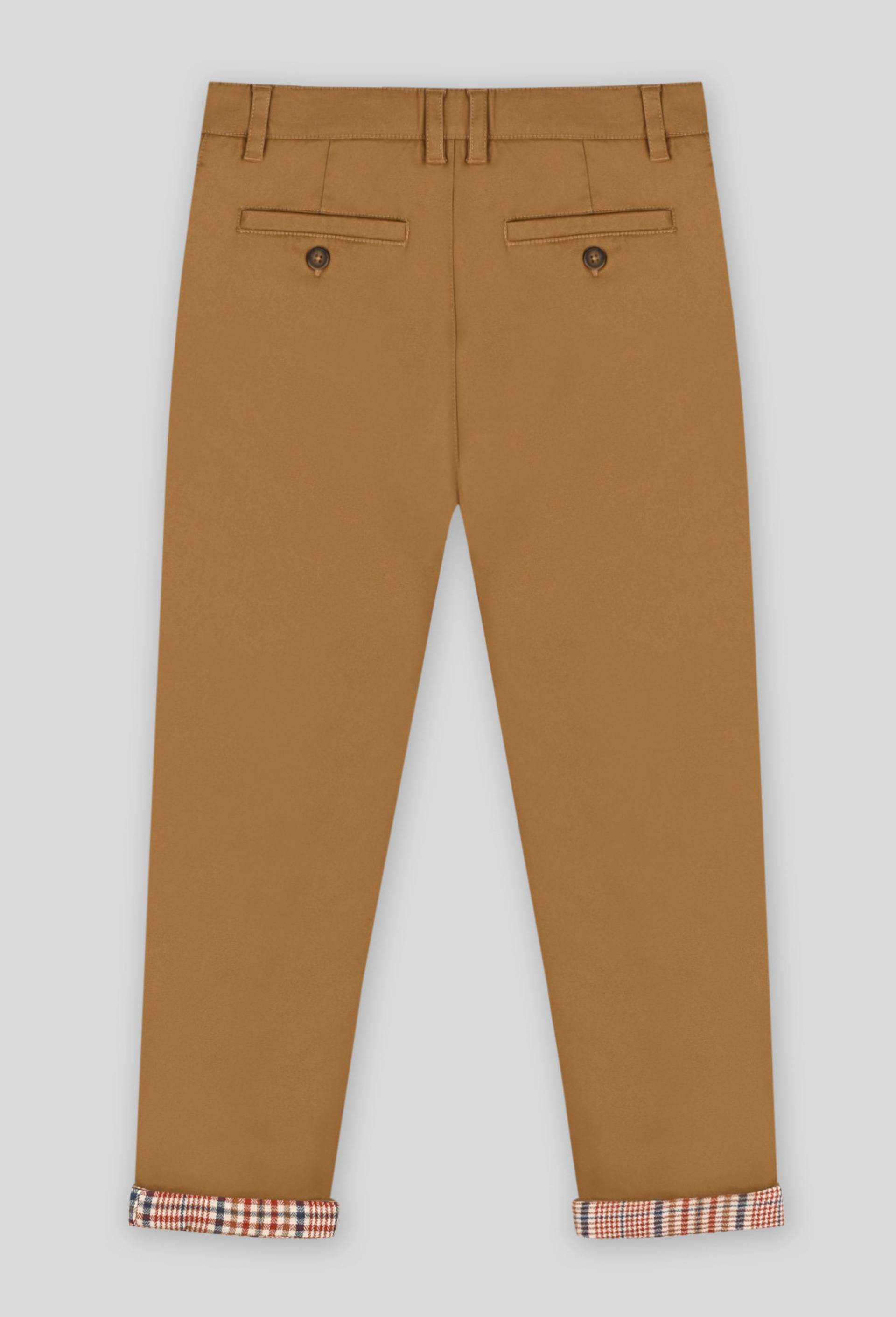 Pantalon  doublure carreaux, BIO, Beige, large image number 1.0