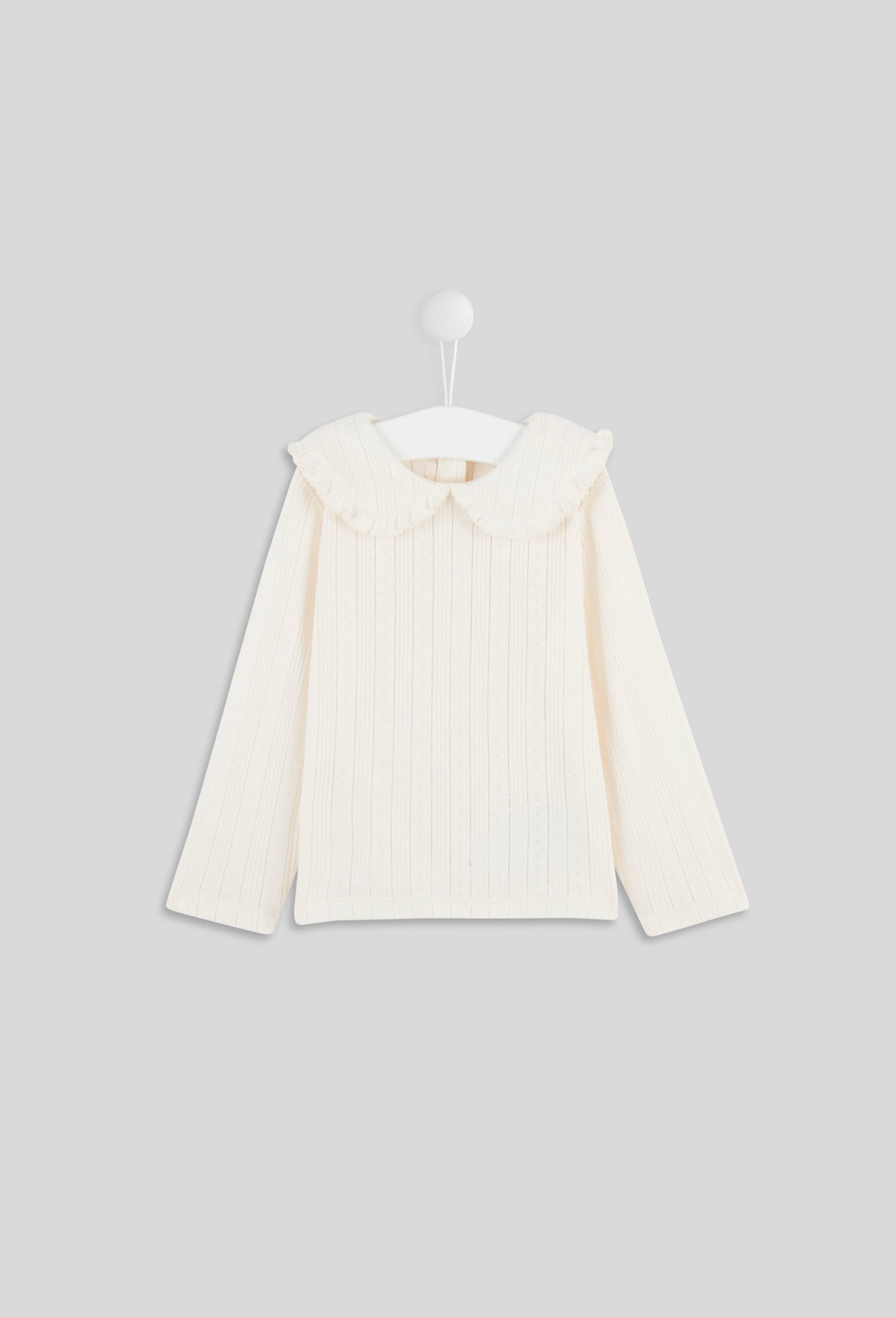 Blouse en côte fantaisie en coton BIO, Oeko-Tex, Beige clair, large image number 0