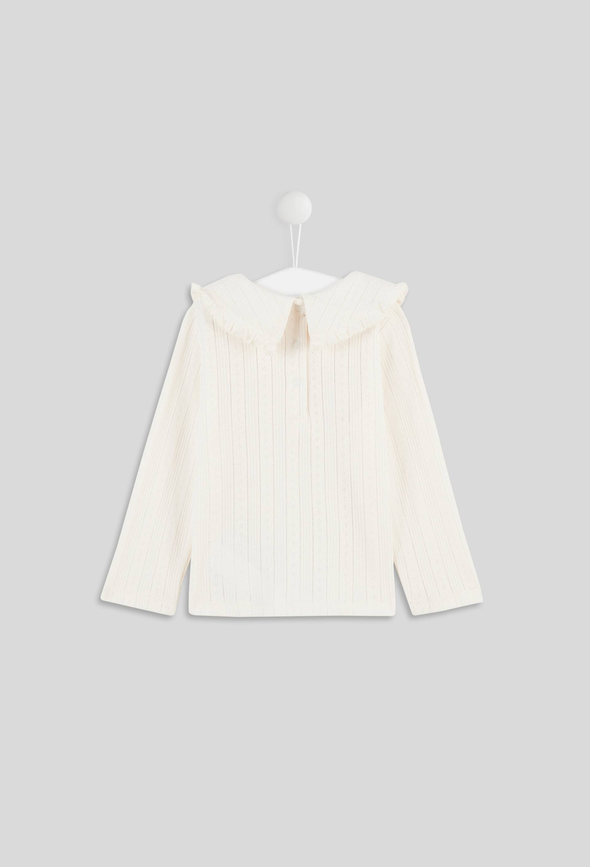 Blouse en côte fantaisie en coton BIO, Oeko-Tex, Beige clair, large image number 1.0