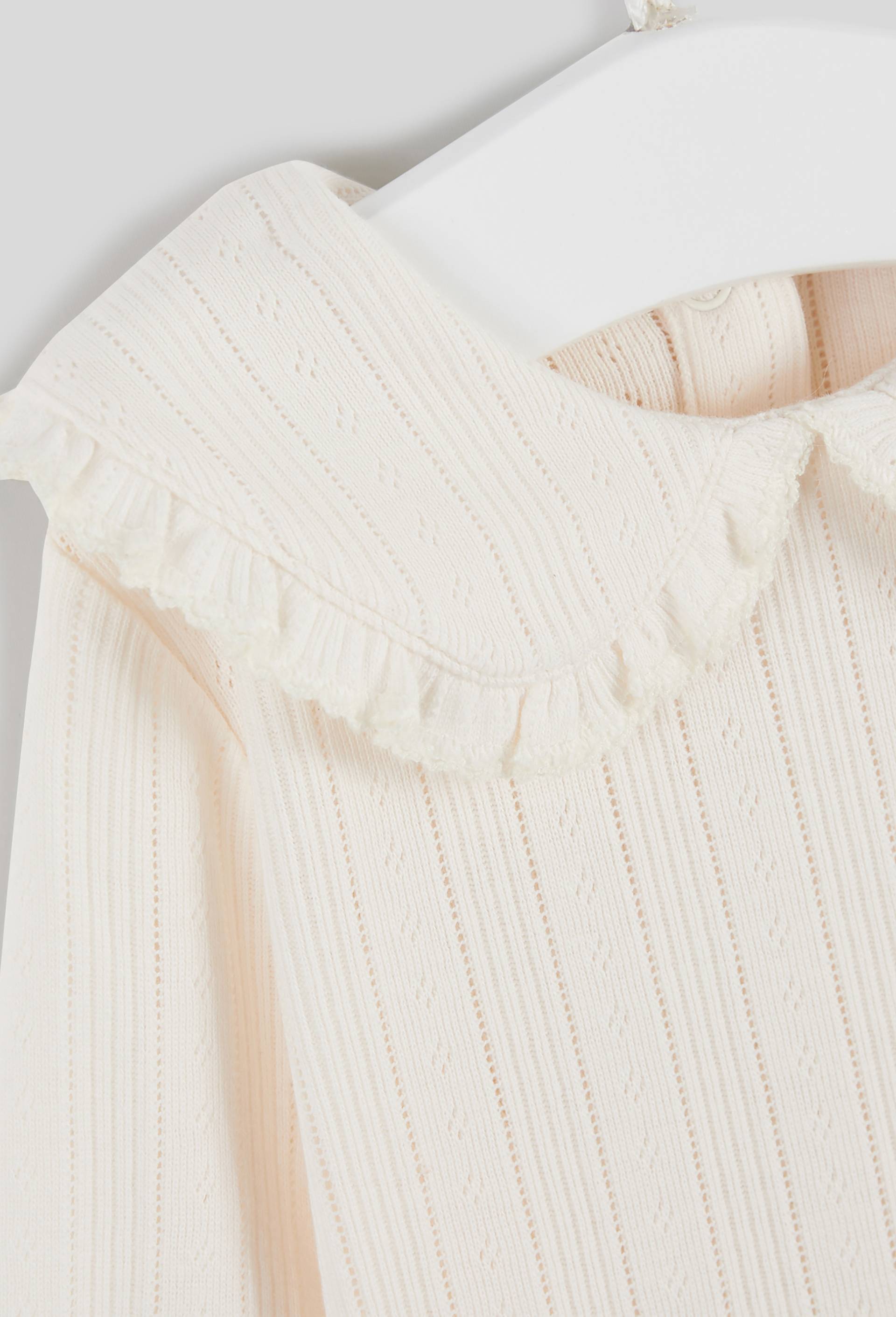Blouse en côte fantaisie en coton BIO, Oeko-Tex, Beige clair, large image number 2.0