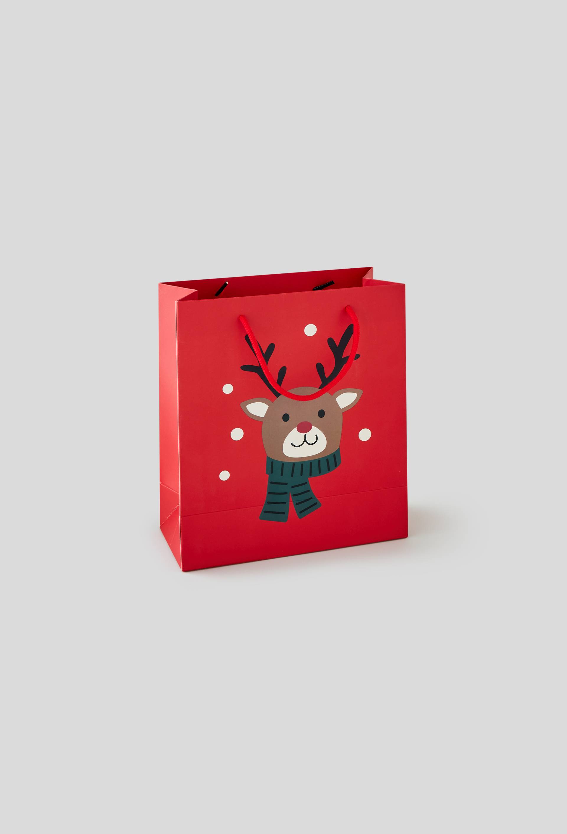 Sac cadeau rennes, taille M, Rouge, large image number 0