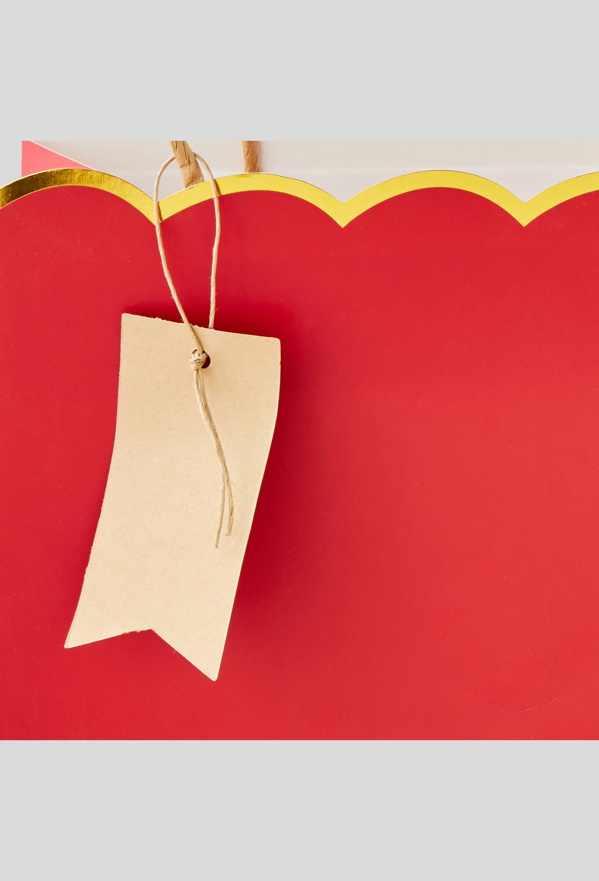 Sac cadeau vague rouge, taille M, Rouge, large image number 1.0