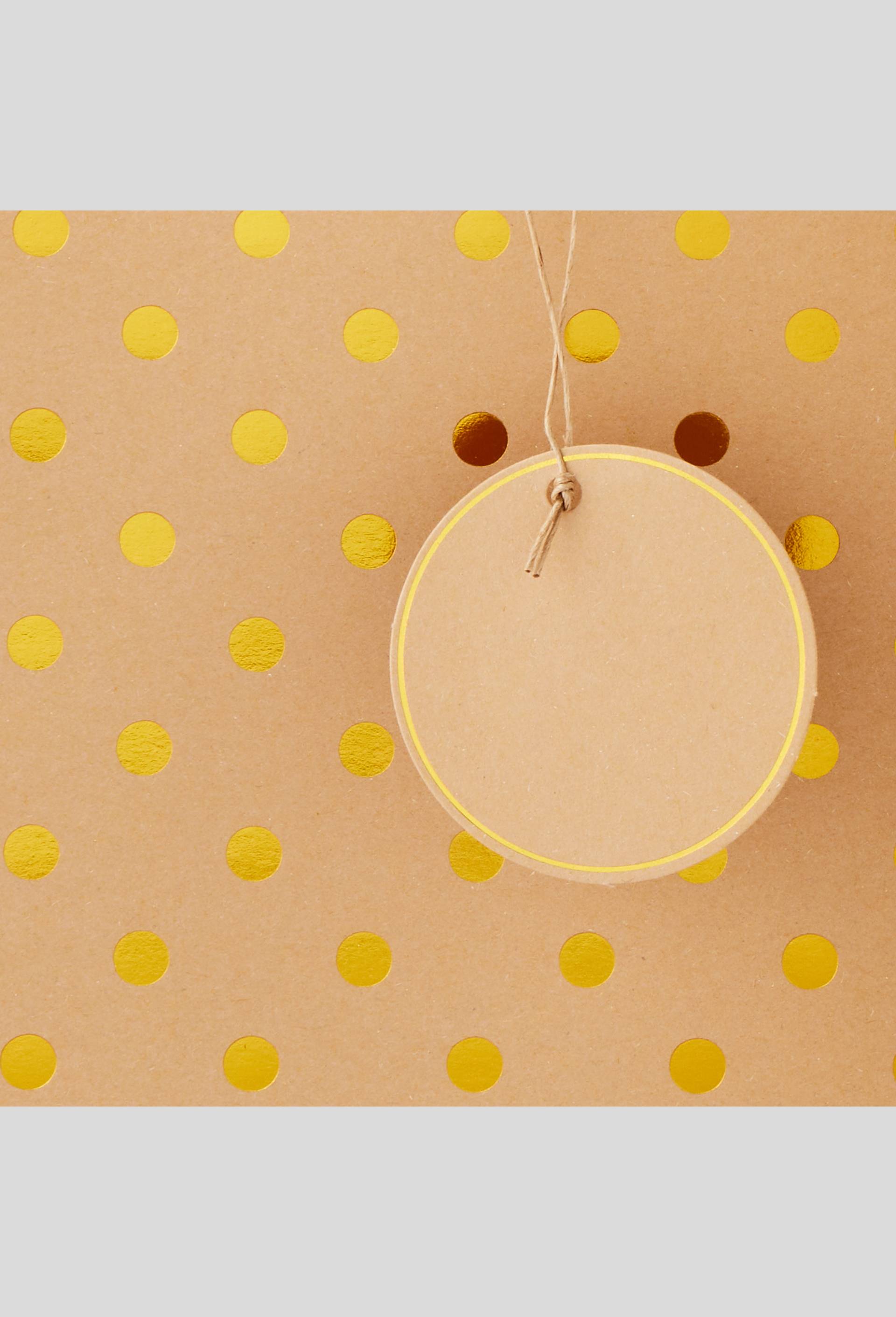 Sac cadeau kraft pois, taille M, Beige, large image number 1.0