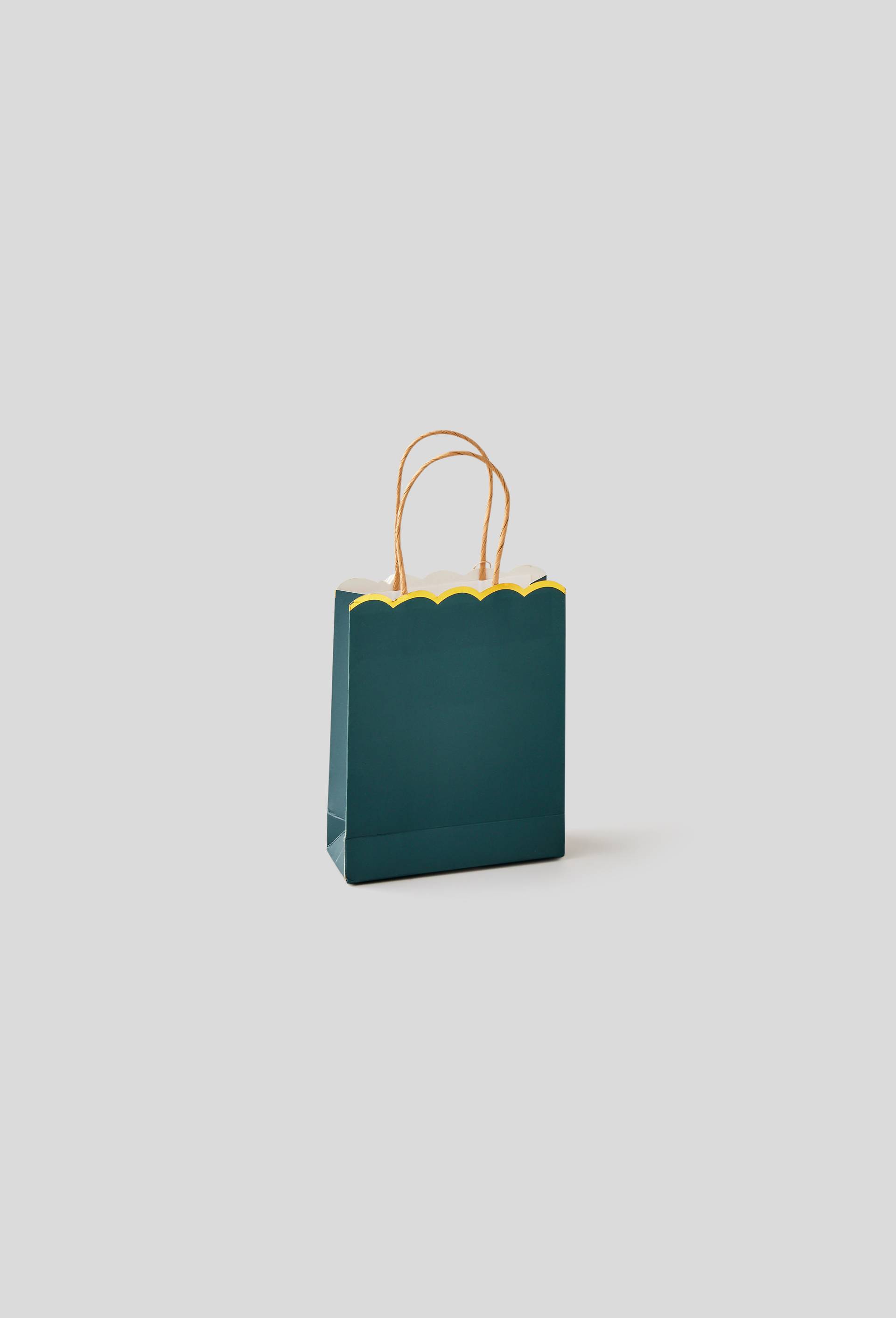 Sac cadeau vague, taille S, Vert foncé, large image number 0