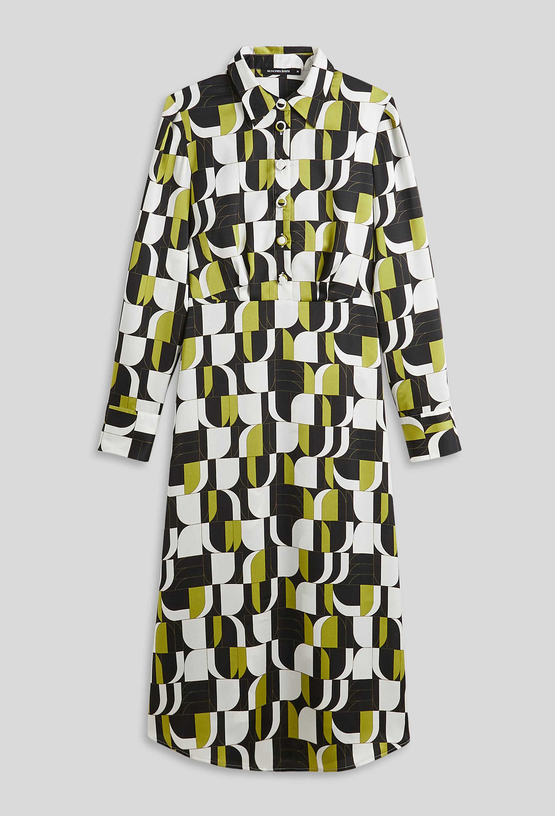 Robe midi portefeuille imprimée, OEKOTEX, Noir, large image number 2.0