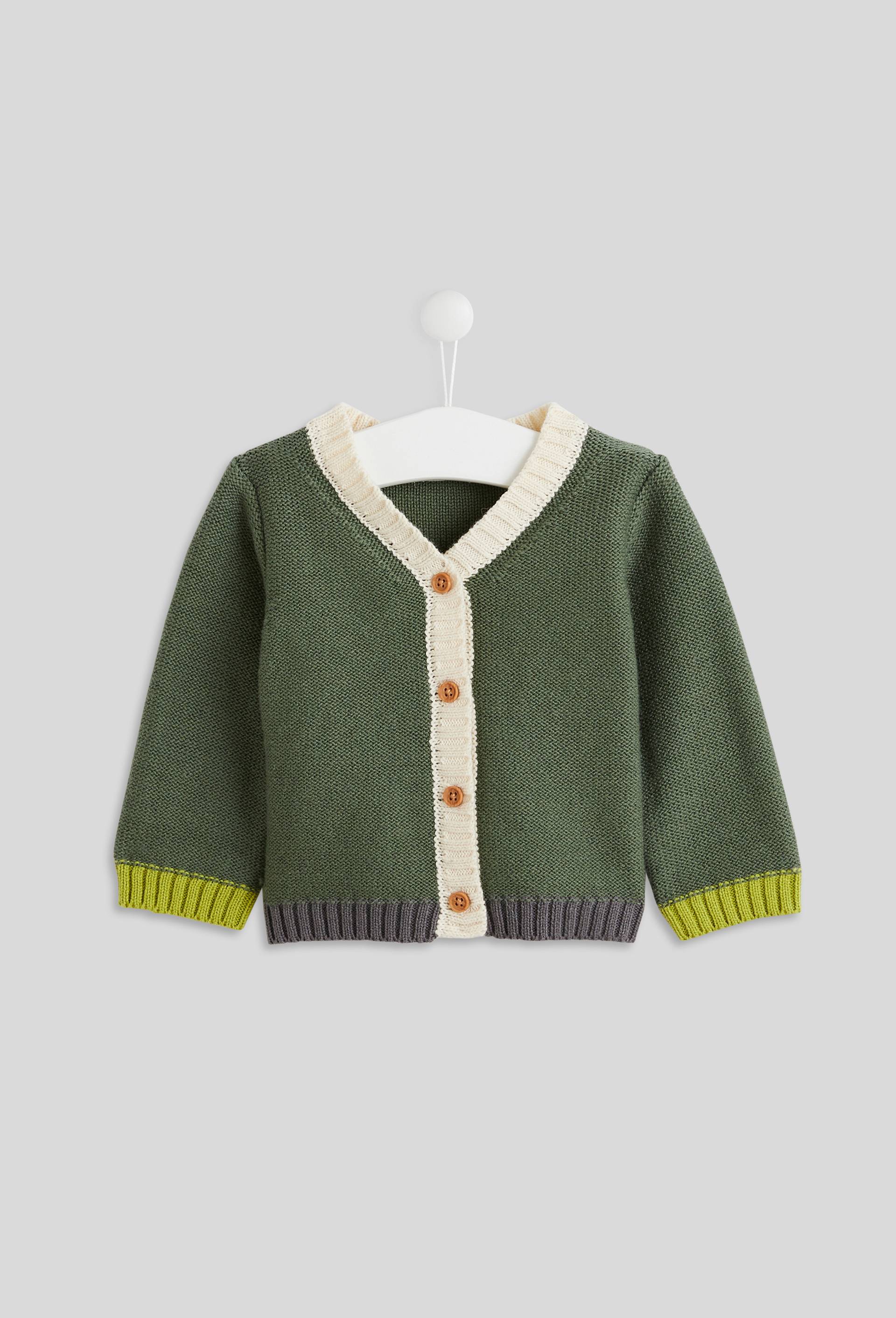 Cardigan multicolore, contient du coton BIO, Oeko-Tex, Vert, large image number 0.0